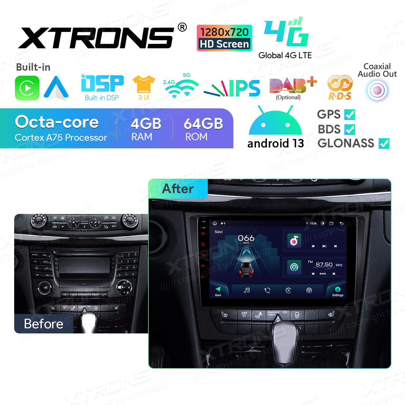 Mercedes-Benz E-Class W211 (2002-2008) | CLS W219 (2005-2006) Android 13  | GPS autoraadio ja multimeedia keskus