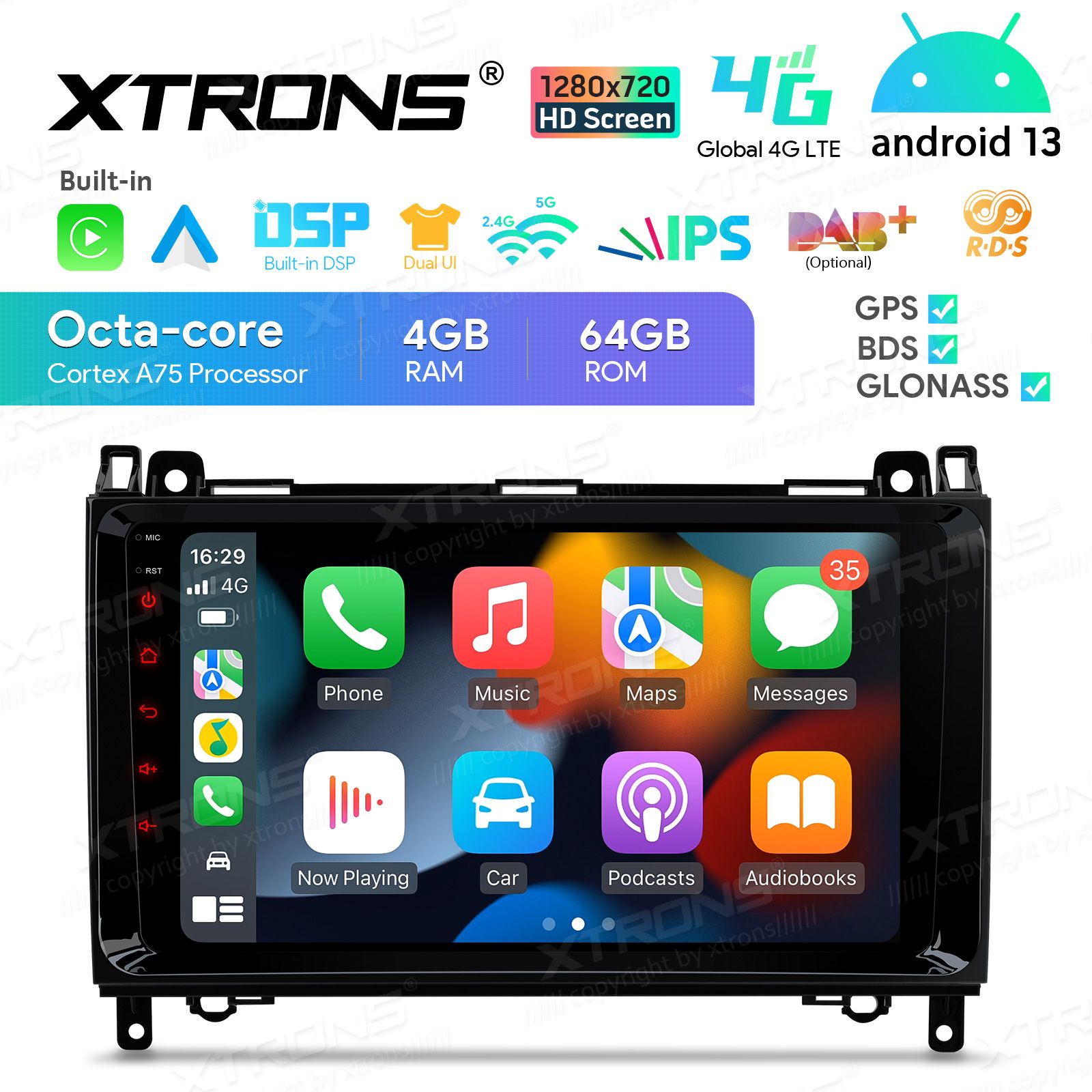 Mercedes-Benz Sprinter | Vito & Viano (2006-2020) | A-Class | B-Class (2004-2012) Android 13  | GPS autoraadio ja multimeedia keskus