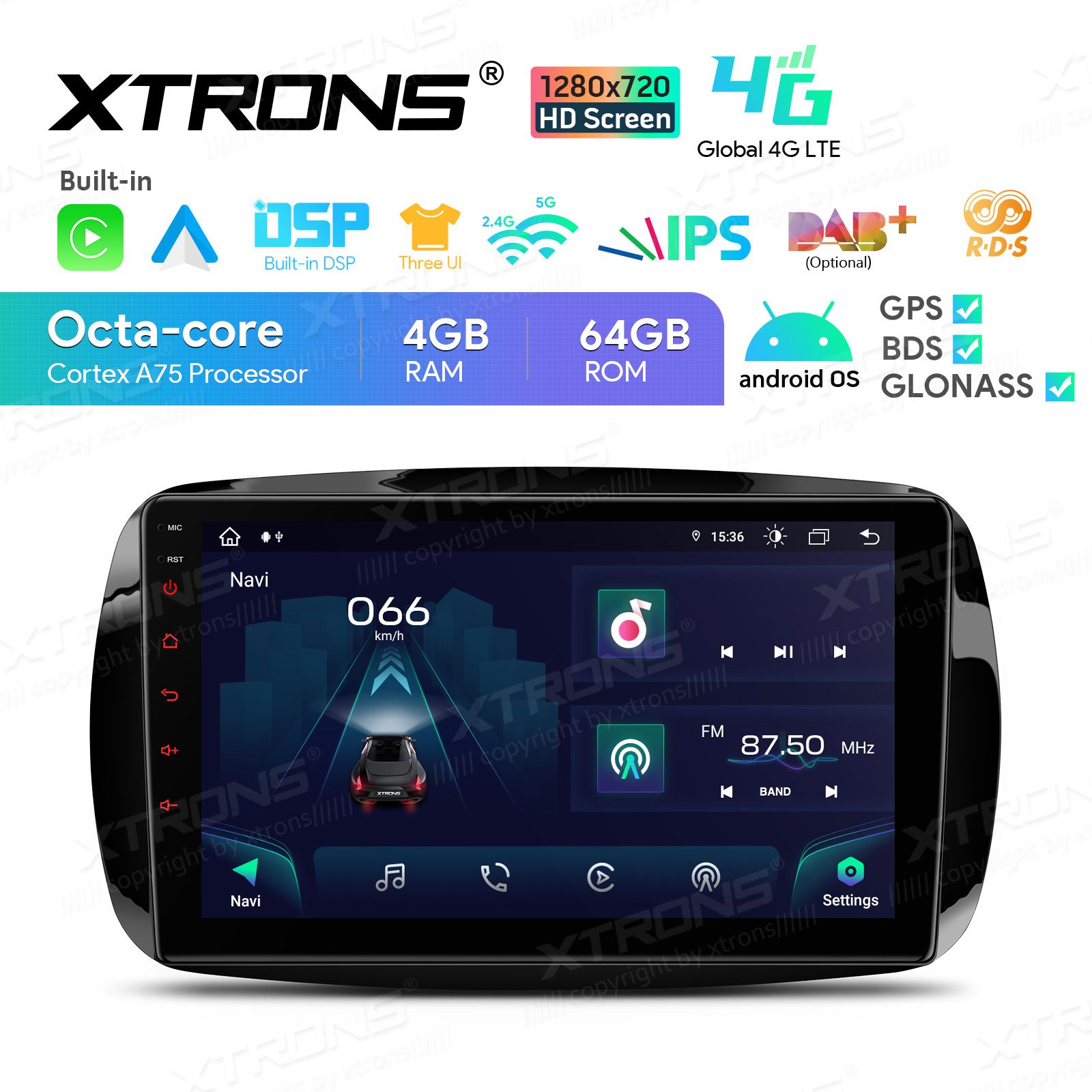 Smart Fortwo (2015-2018) Android 13  | GPS autoraadio ja multimeedia keskus