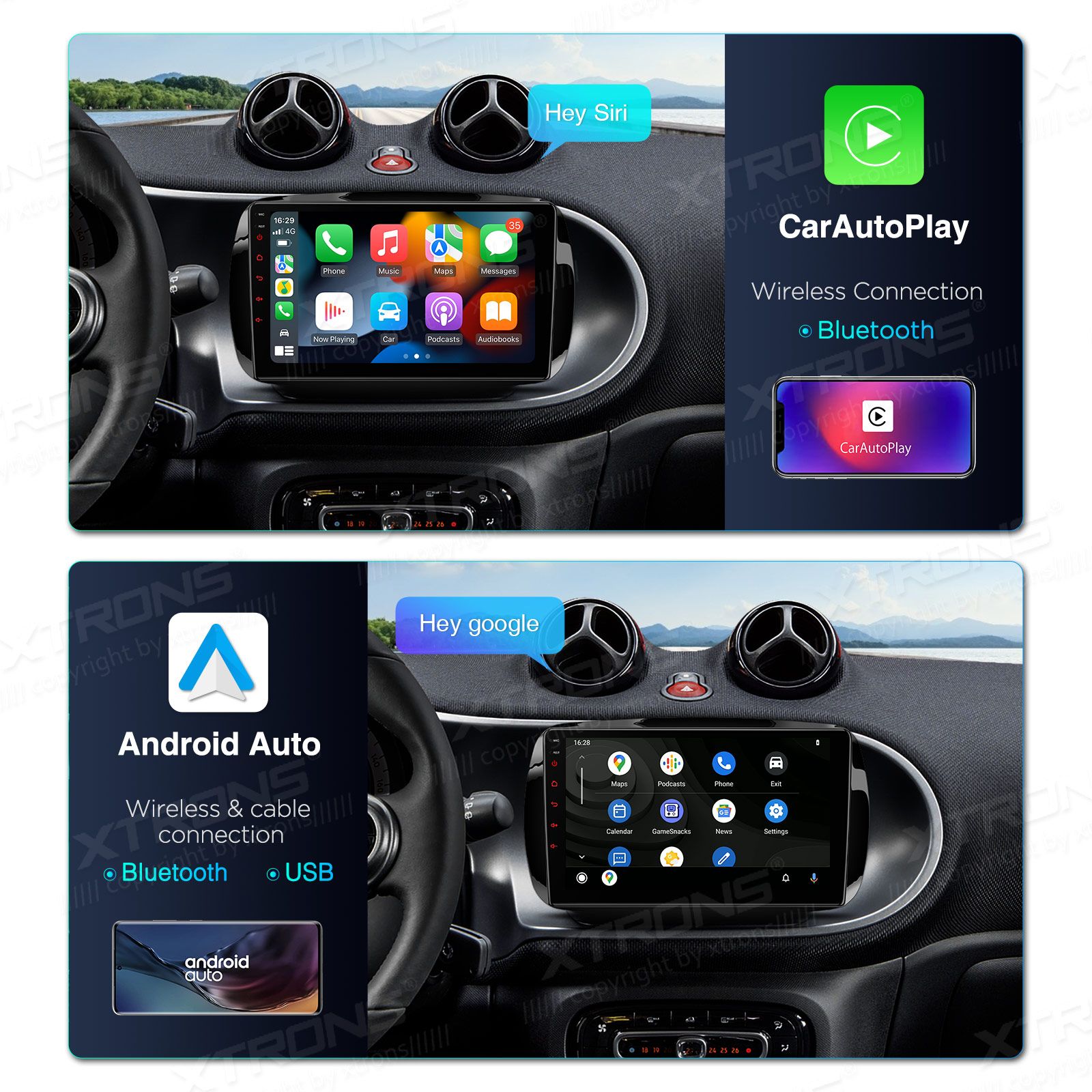 Smart Fortwo (2015-2018) Android 13  | GPS autoraadio ja multimeedia keskus