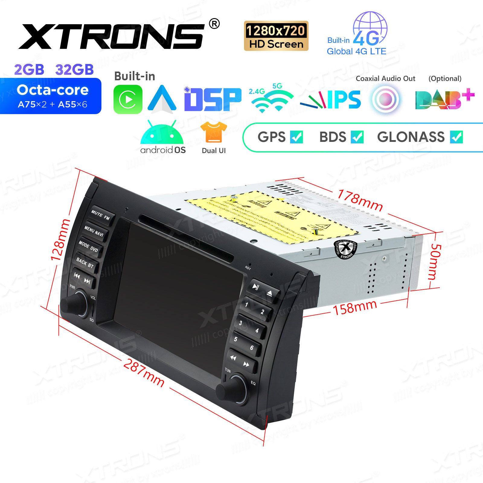 BMW X5 E53 (1999-2006) Android 12  | GPS autoraadio ja multimeedia keskus