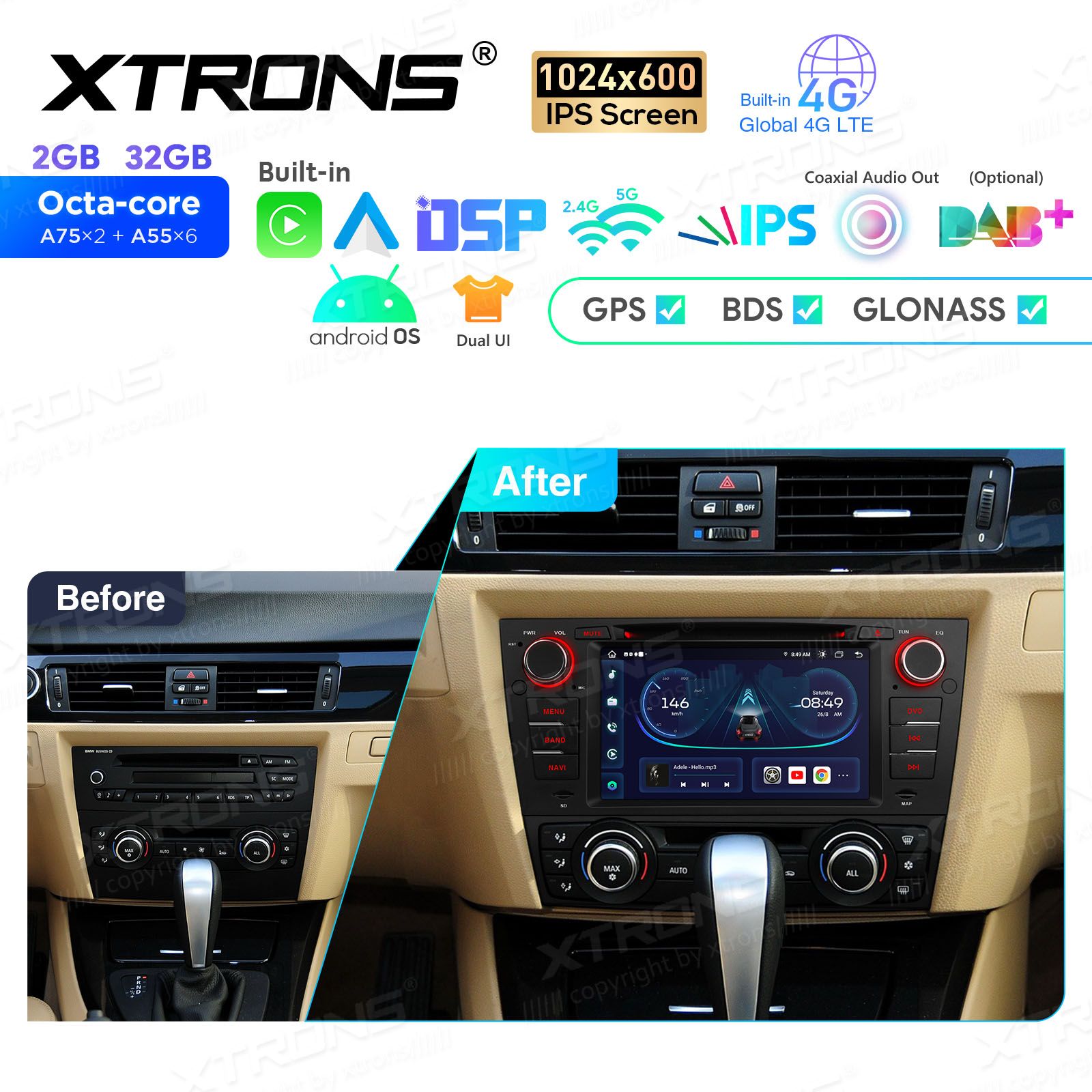 BMW 3. seeria E90 | E91 | E92 | E93 (2005-2012) ilma originaal ekraanita autoleAndroid 12  | GPS autoraadio ja multimeedia keskus