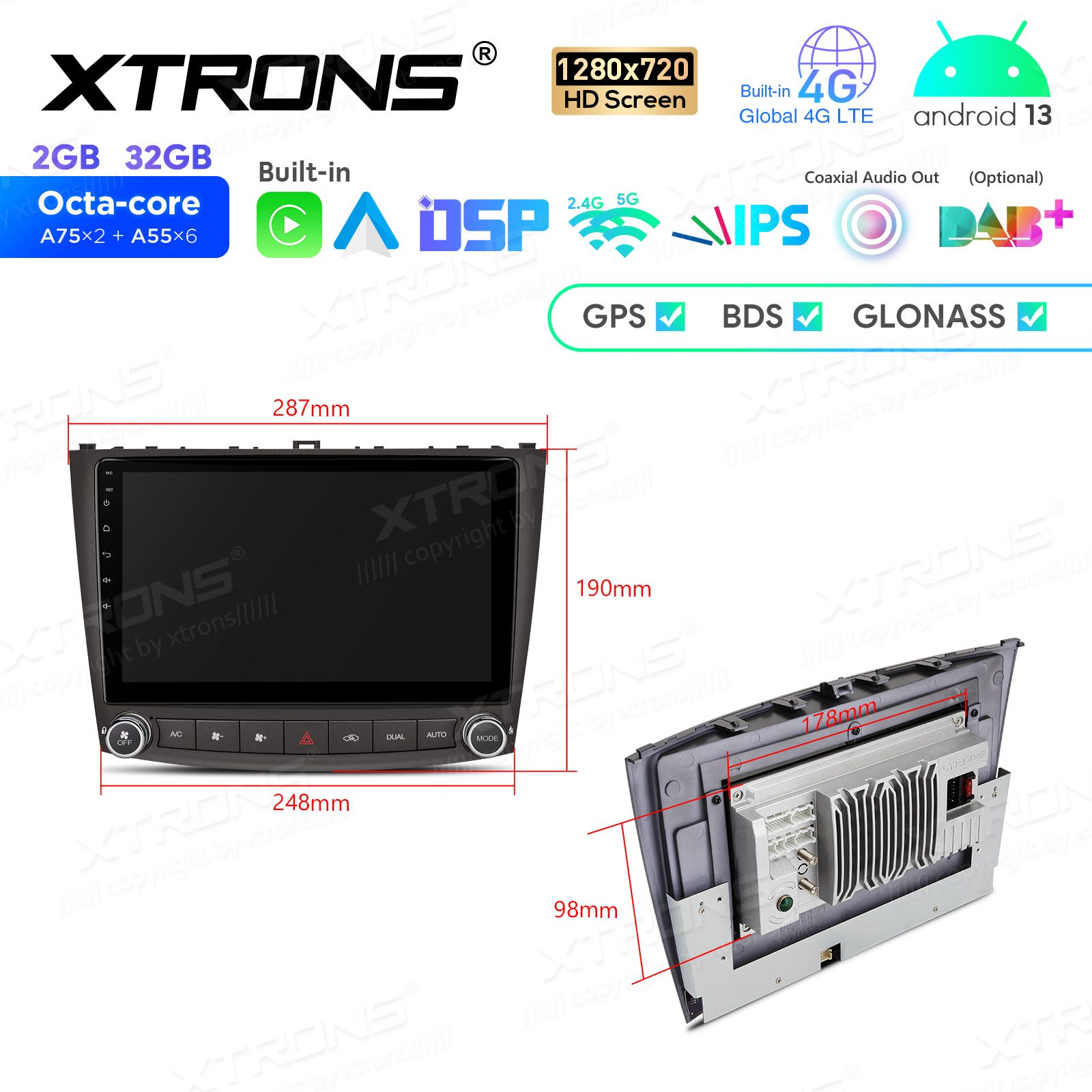 Lexus IS200 | IS300 | IS350 (2006-2012) Android 12  | GPS autoraadio ja multimeedia keskus