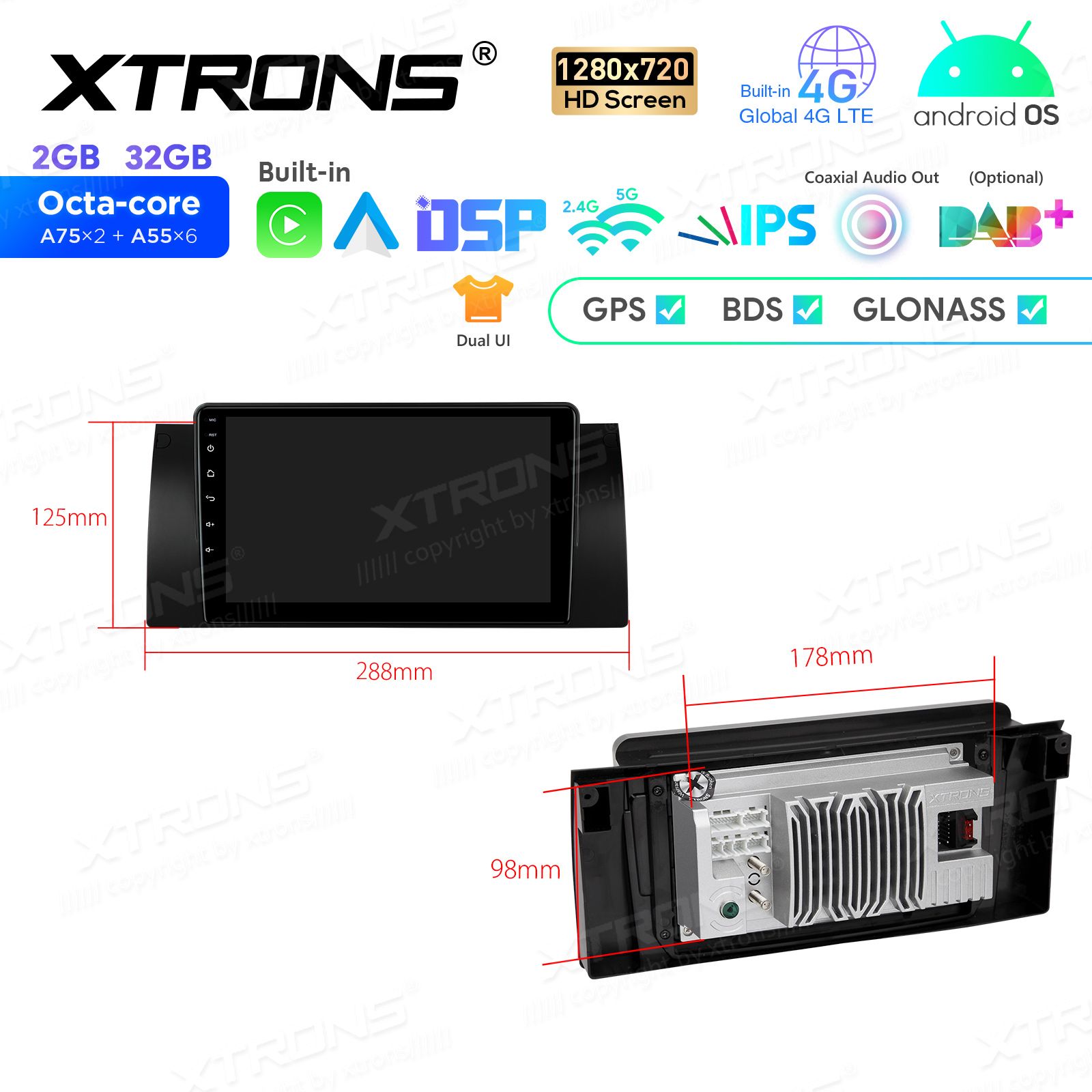 BMW X5 E53 (1999-2006) Android 12  | GPS autoraadio ja multimeedia keskus