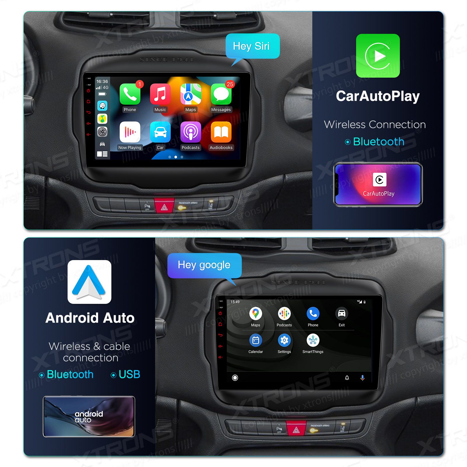 Jeep Renegade (2015-2020) Android 12  | GPS autoraadio ja multimeedia keskus