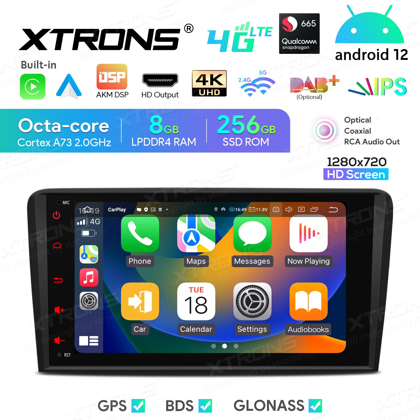 Audi A3 (2003-2012) Android 12  | GPS autoraadio ja multimeedia keskus