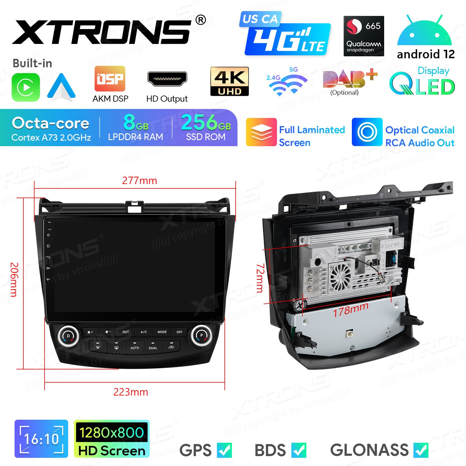 Honda Accord (2002-2008) Android 12  | GPS autoraadio ja multimeedia keskus