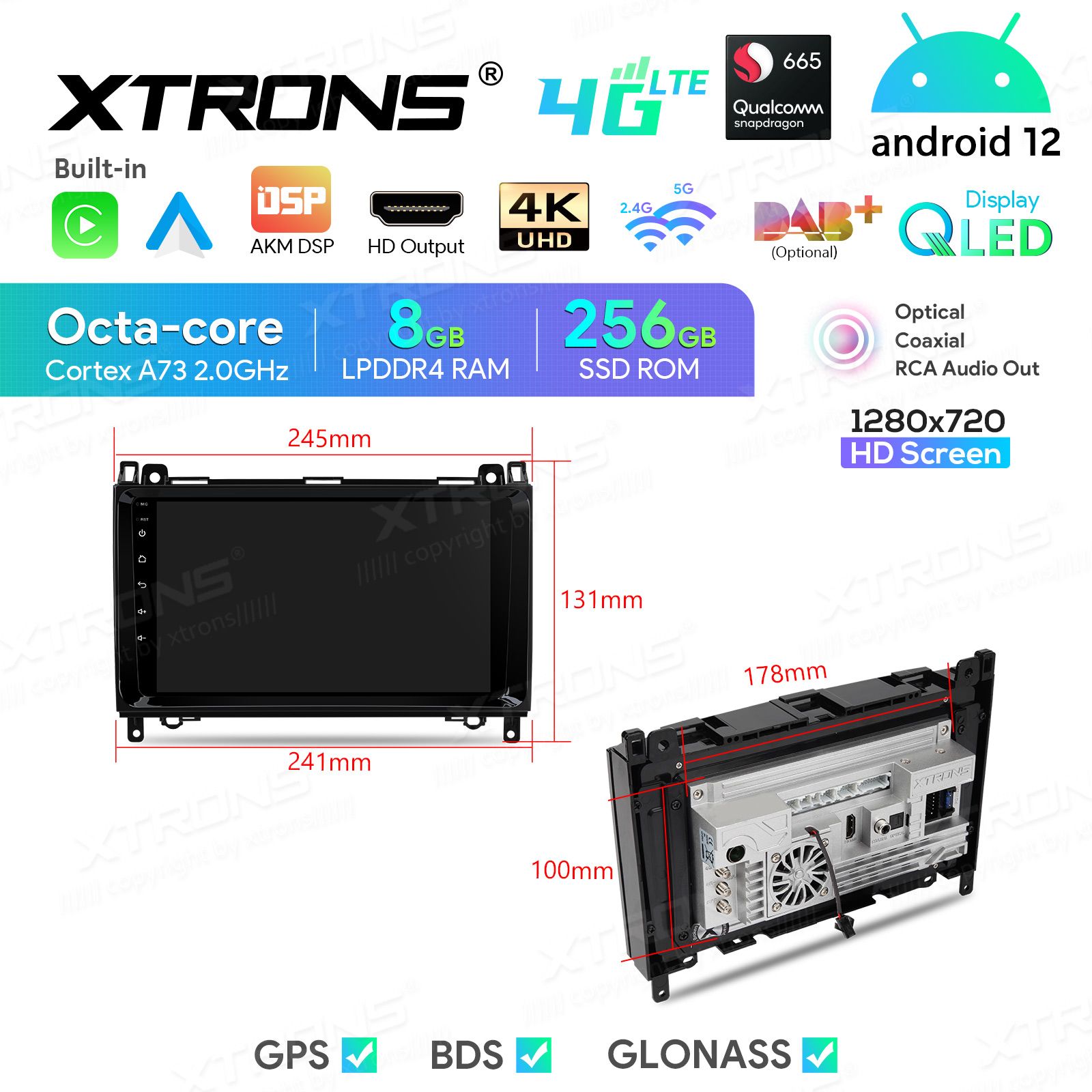 Mercedes-Benz Sprinter | Vito & Viano (2006-2020) | A-Class | B-Class (2004-2012) Android 12  | GPS autoraadio ja multimeedia keskus