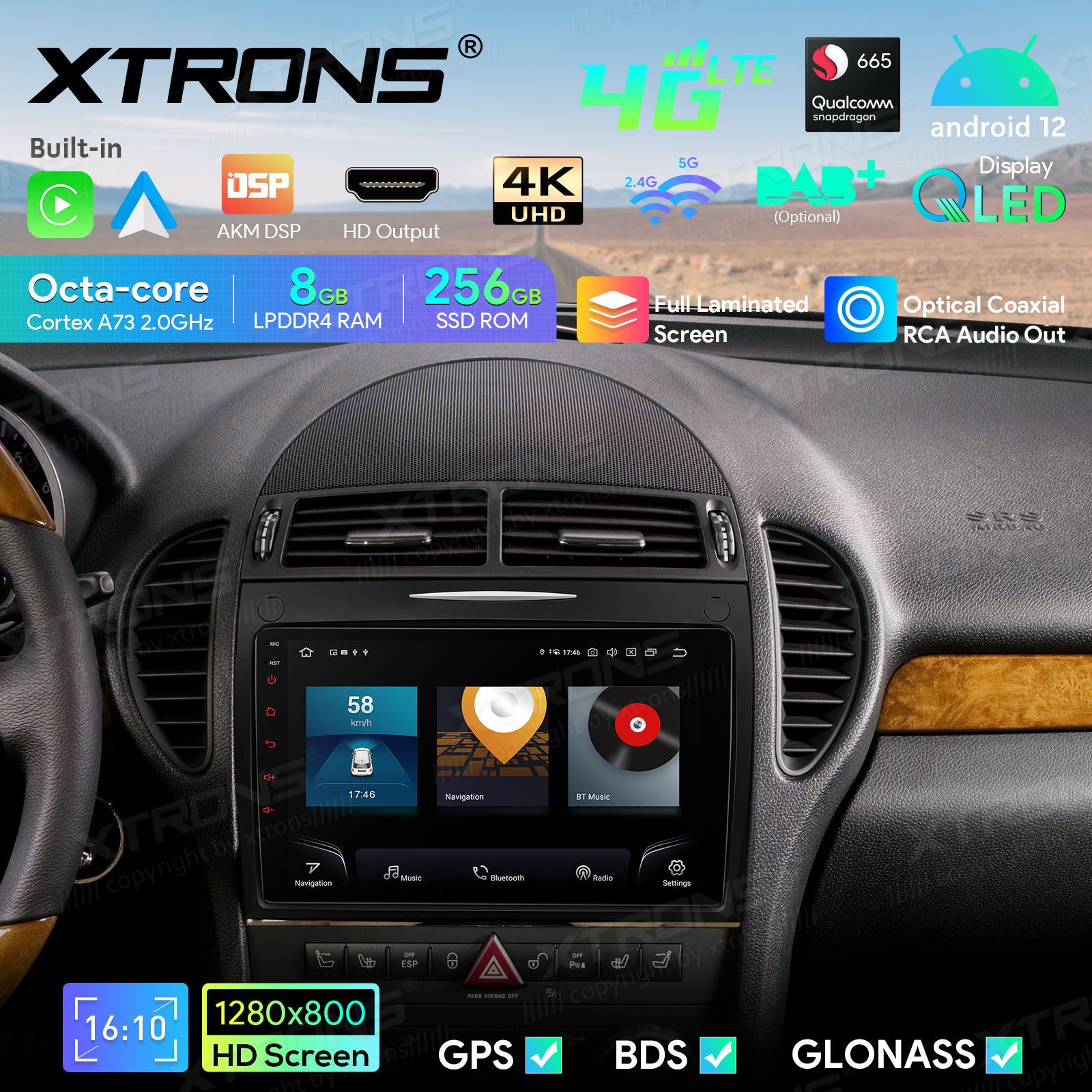 Mercedes-Benz SLK R171 (2004-2011) Android 12  | GPS autoraadio ja multimeedia keskus