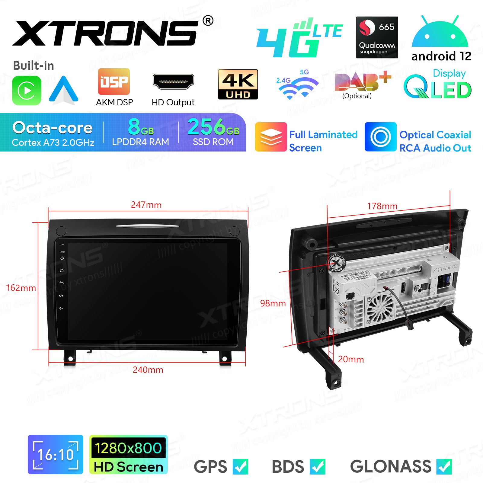 Mercedes-Benz SLK R171 (2004-2011) Android 12  | GPS autoraadio ja multimeedia keskus