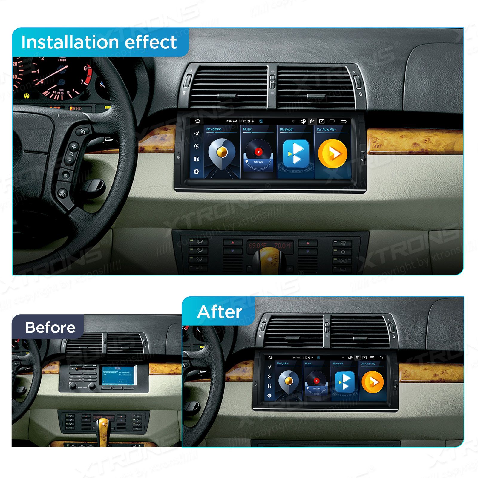 BMW X5 E53 (1999-2006) Android 12  | GPS autoraadio ja multimeedia keskus