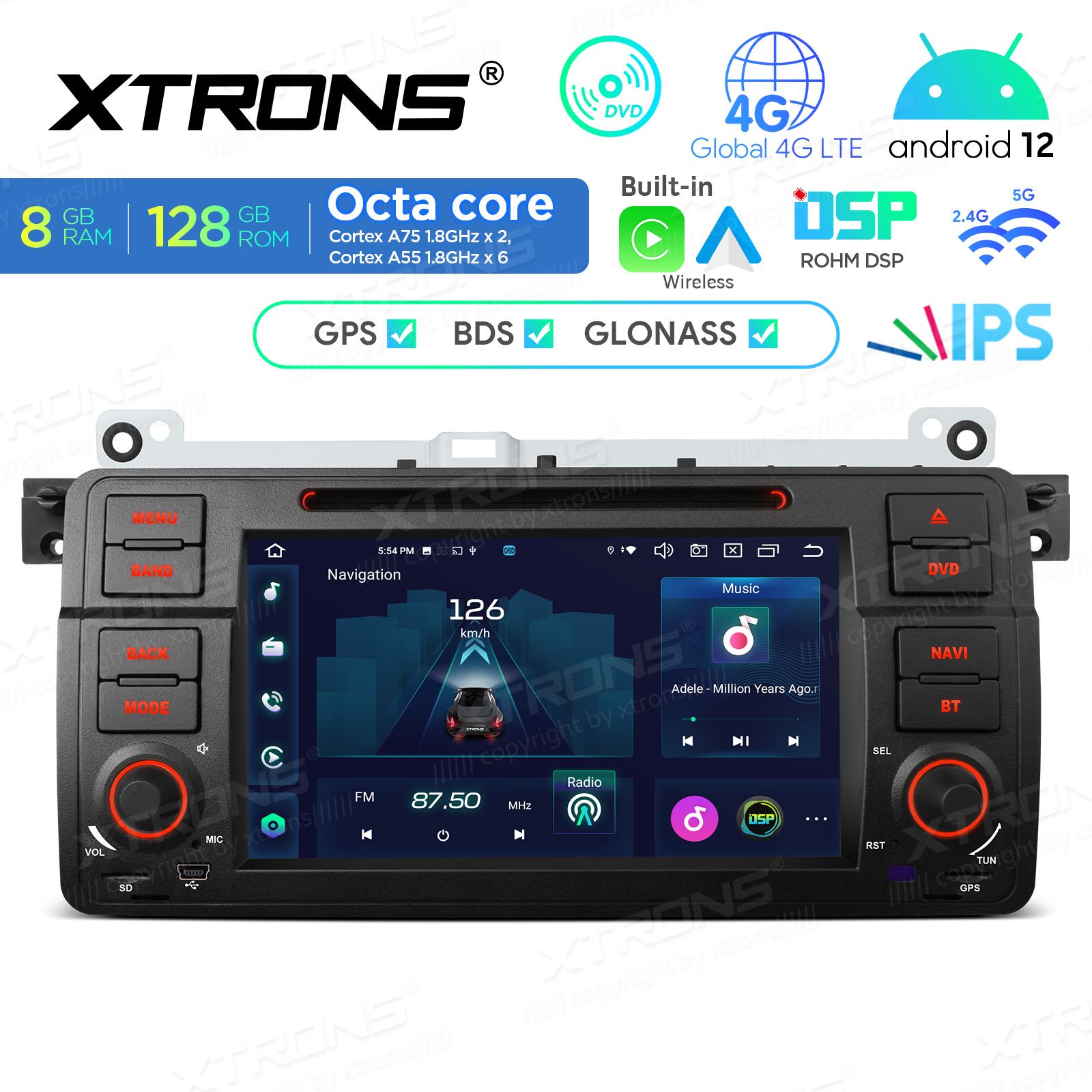 BMW 3. seeria E46 (1998-2006) Android 12  | GPS autoraadio ja multimeedia keskus