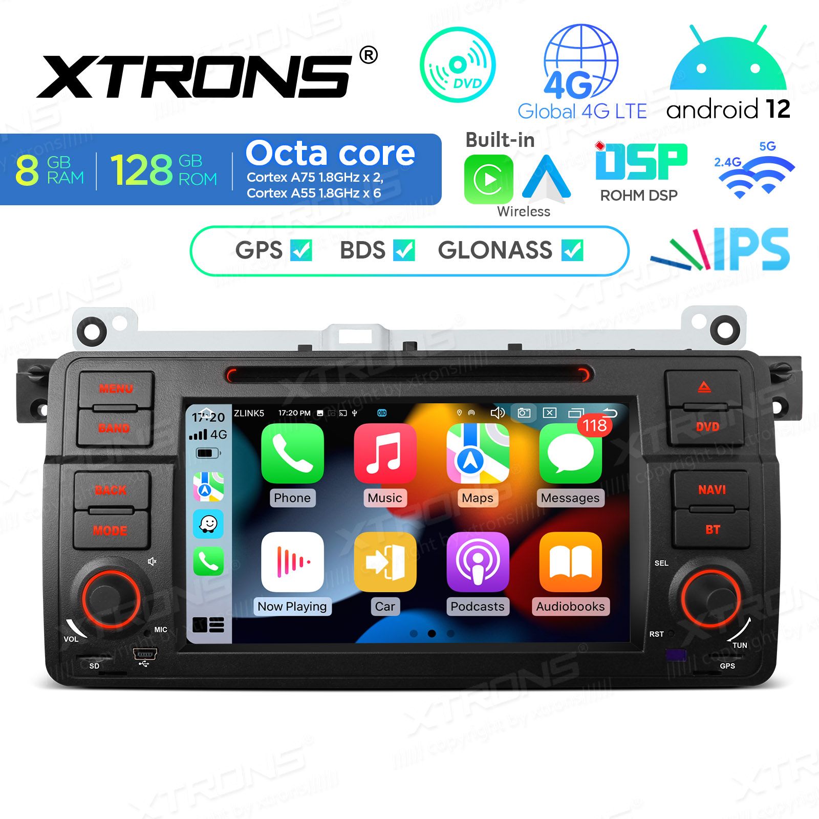 BMW 3. seeria E46 (1998-2006) Android 12  | GPS autoraadio ja multimeedia keskus