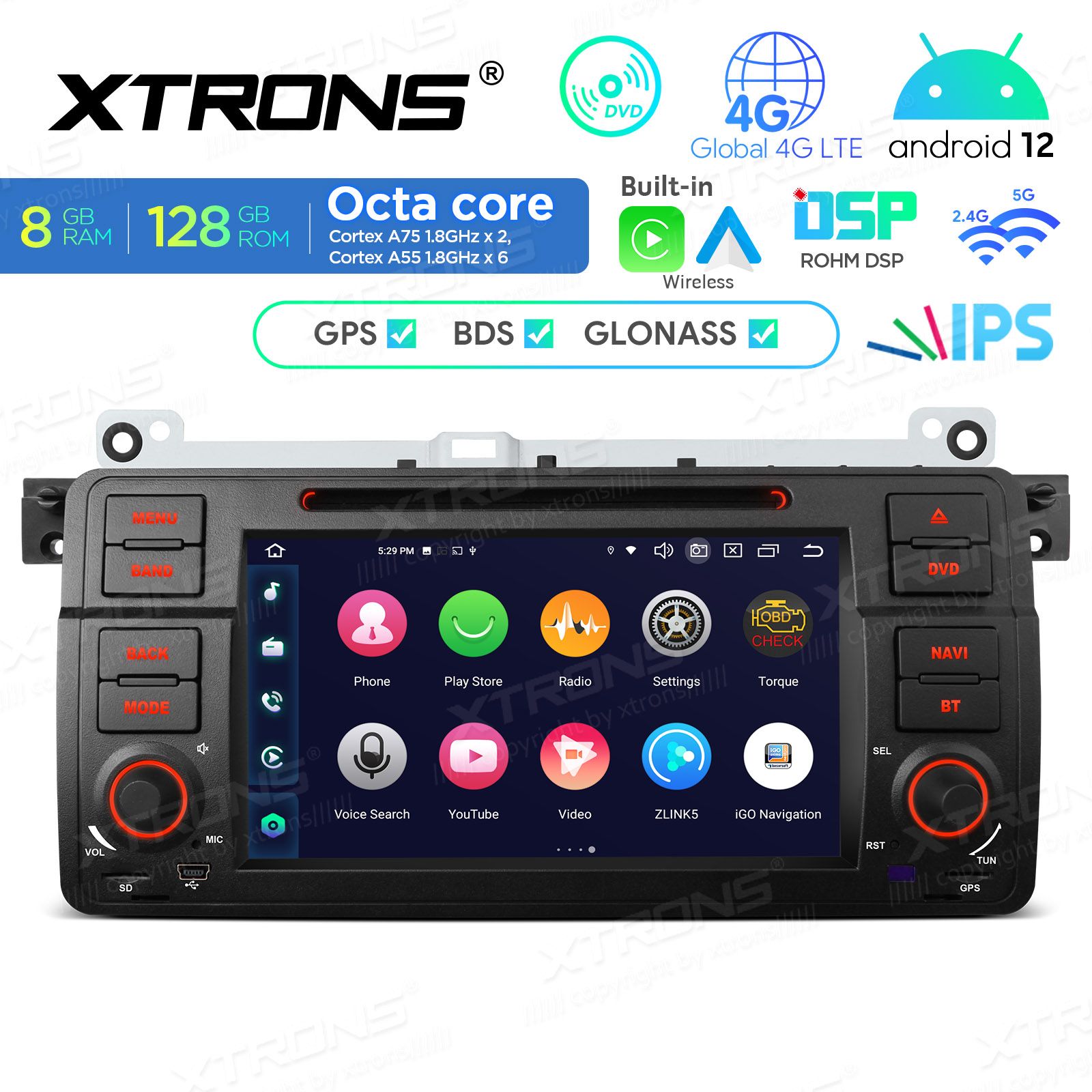 BMW 3. seeria E46 (1998-2006) Android 12  | GPS autoraadio ja multimeedia keskus