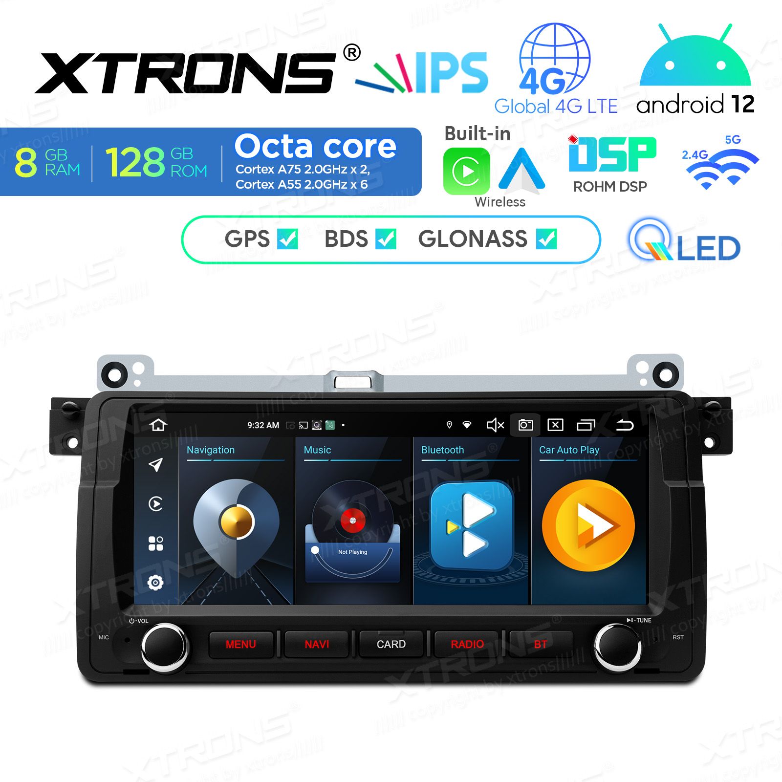 BMW 3. seeria E46 (1998-2006) Android 12  | GPS autoraadio ja multimeedia keskus