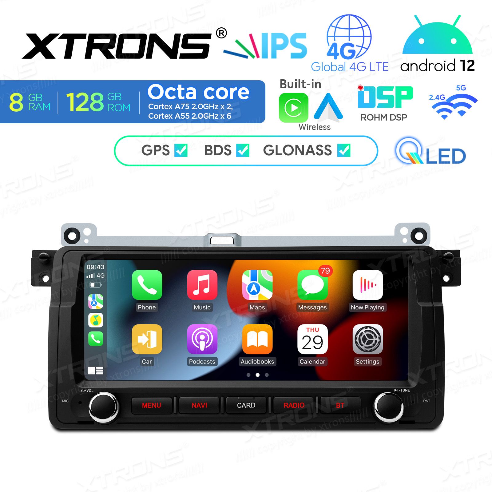 BMW 3. seeria E46 (1998-2006) Android 12  | GPS autoraadio ja multimeedia keskus