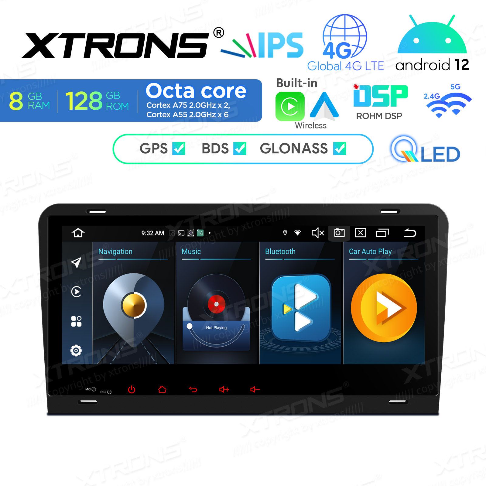 Audi A3 (2003-2012) Android 12  | GPS autoraadio ja multimeedia keskus