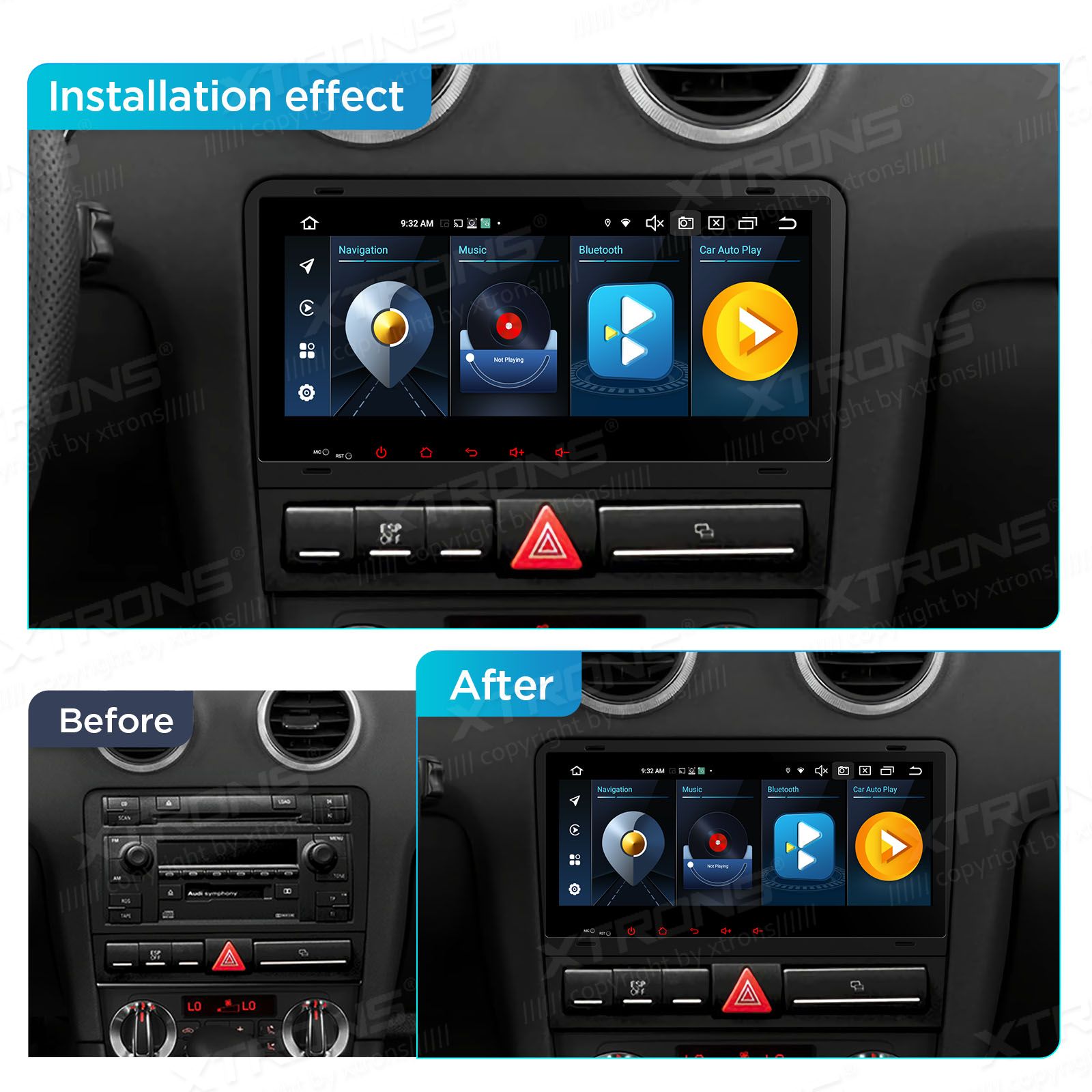 Audi A3 (2003-2012) Android 12  | GPS autoraadio ja multimeedia keskus