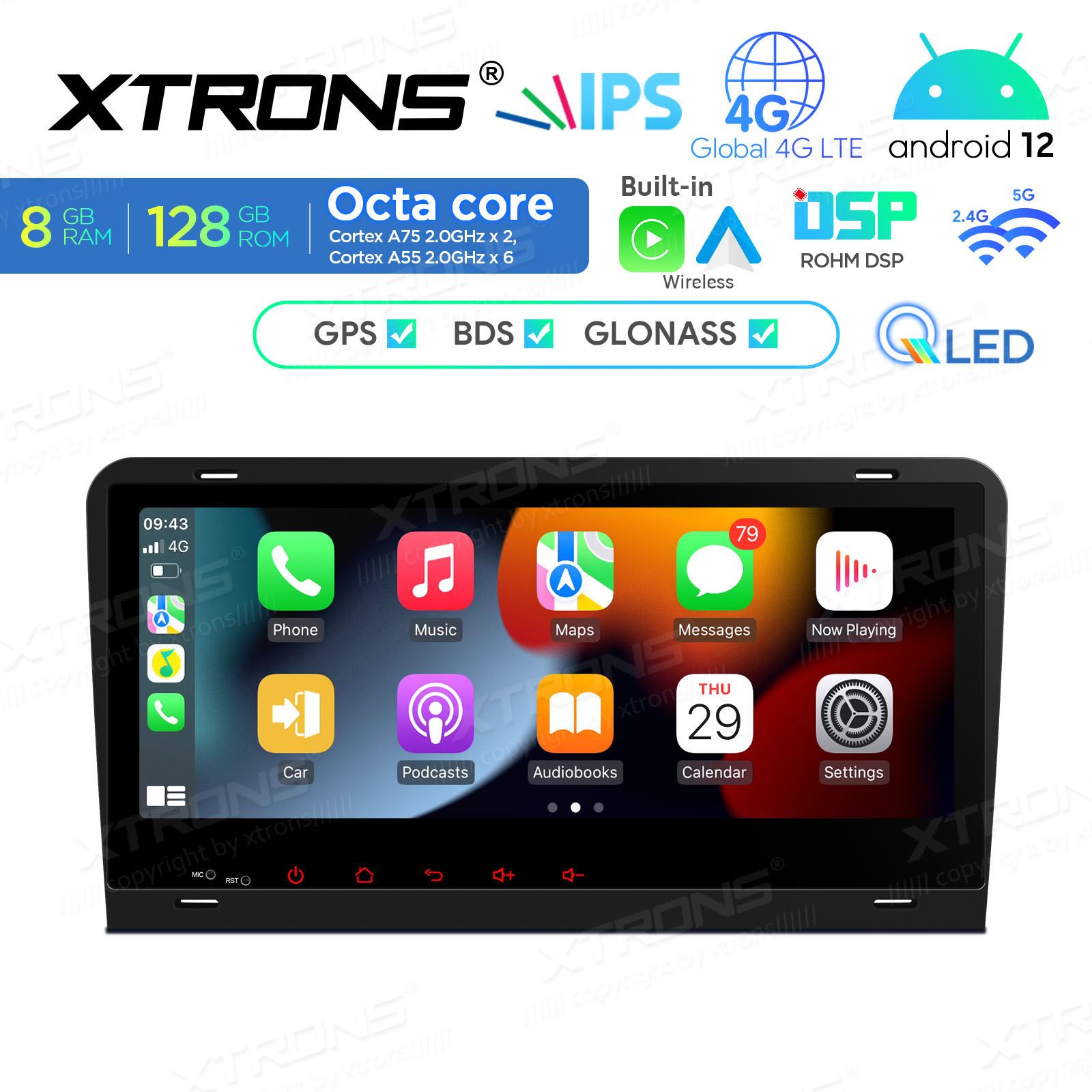 Audi A3 (2003-2012) Android 12  | GPS autoraadio ja multimeedia keskus