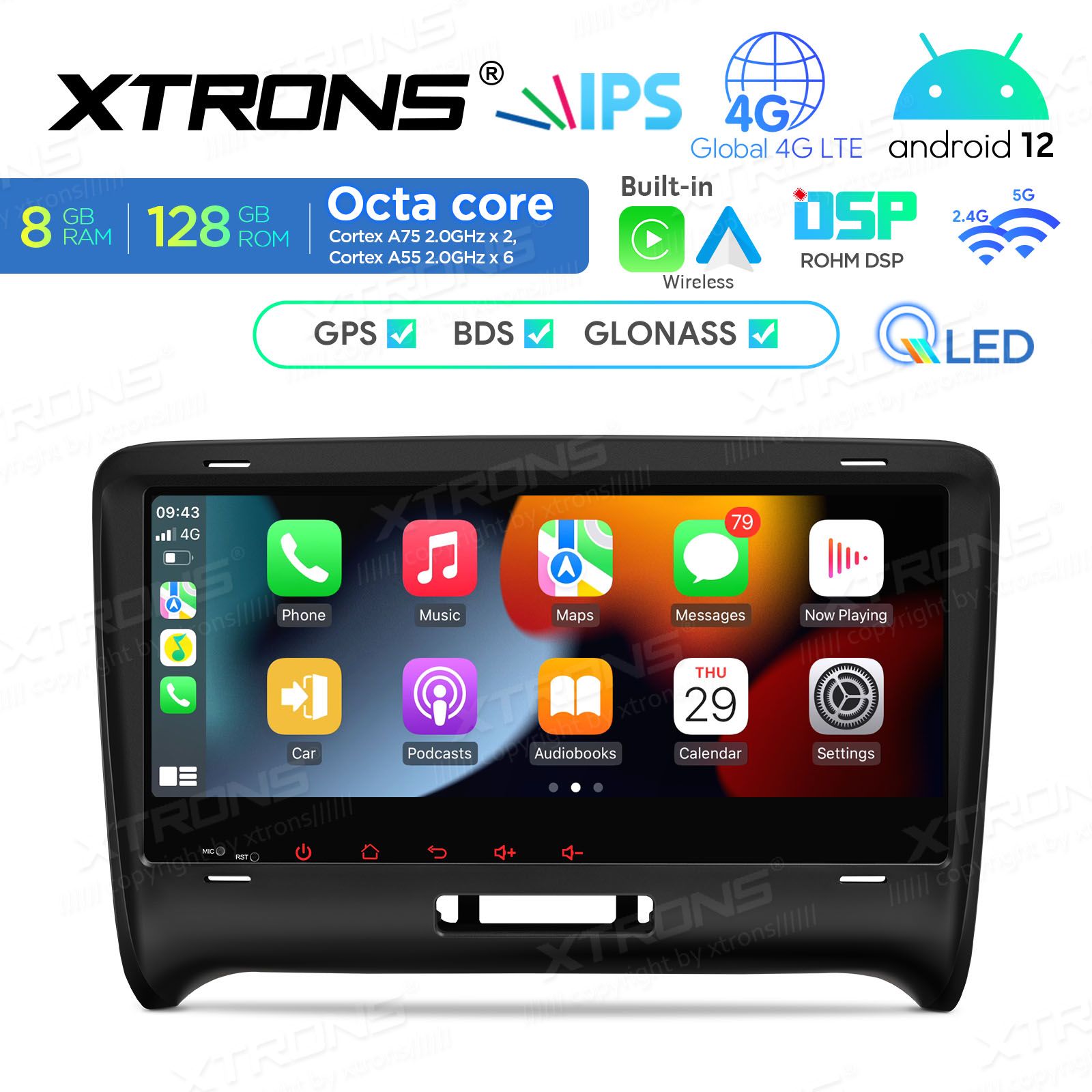 Audi TT (2006-2012) Android 12  | GPS autoraadio ja multimeedia keskus