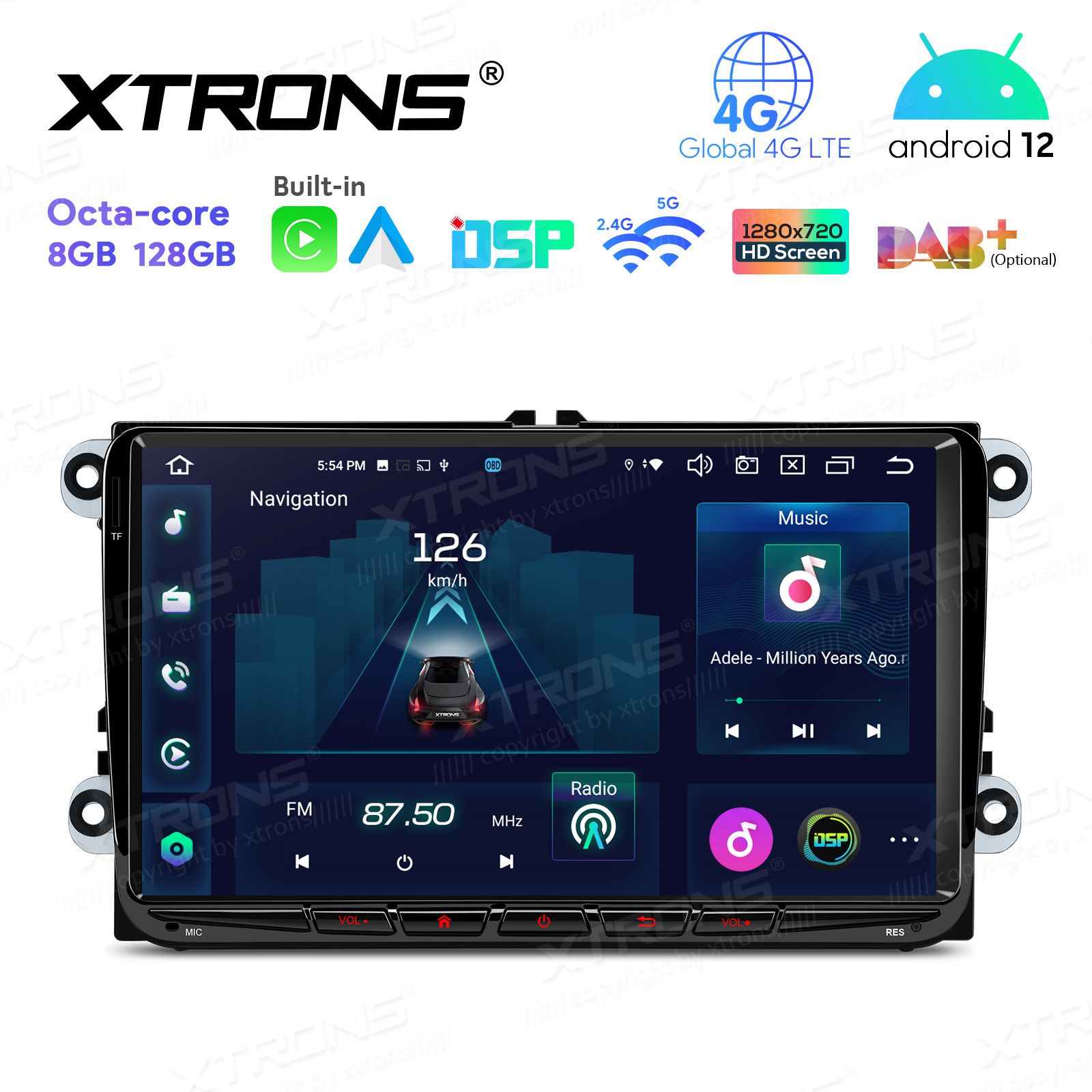 VW Passat B6 | B7 | Multivan | Transporter T5 | T6 | Amarok | Tiguan | Touran | Sharan Android 12  | GPS autoraadio ja multimeedia keskus