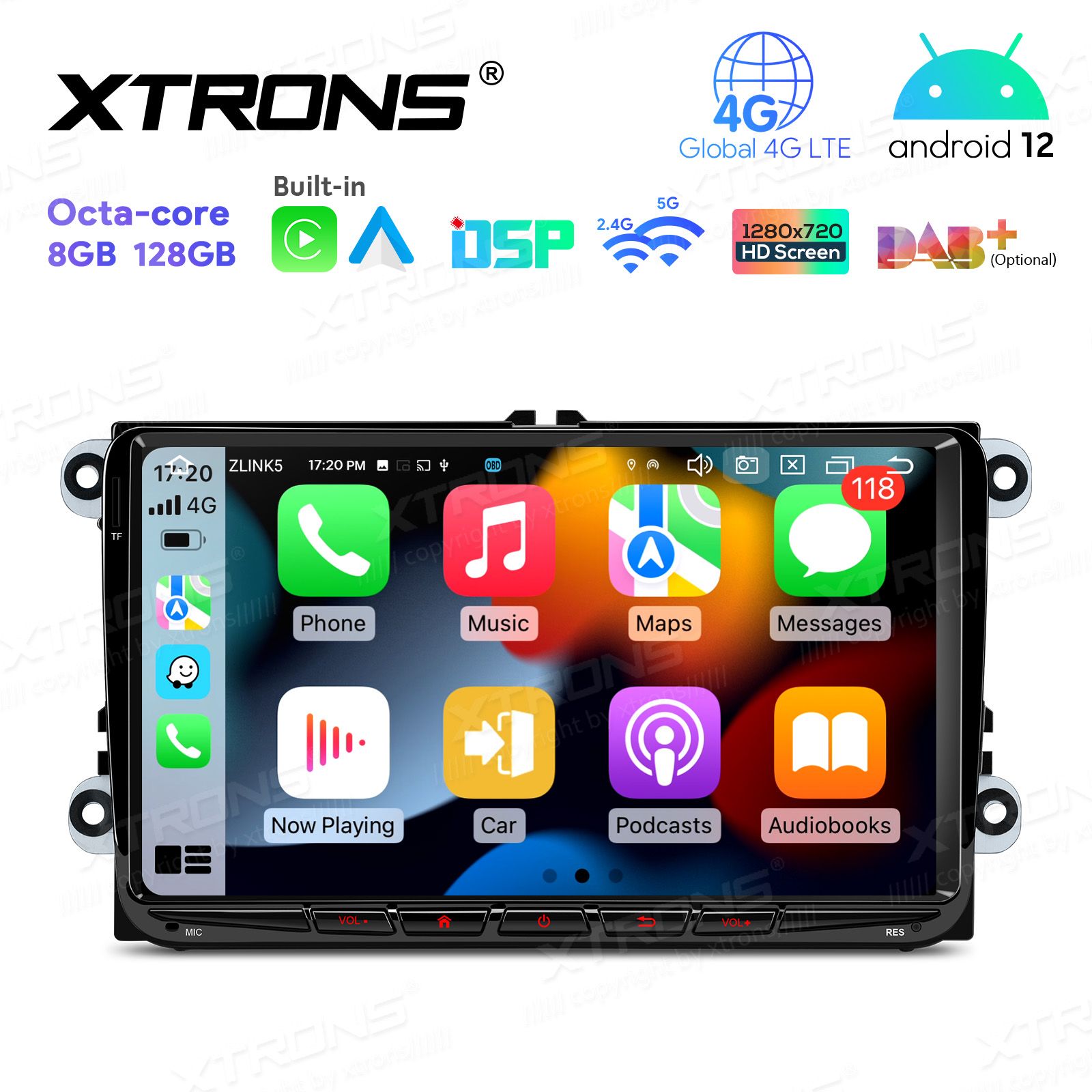 VW Passat B6 | B7 | Multivan | Transporter T5 | T6 | Amarok | Tiguan | Touran | Sharan Android 12  | GPS autoraadio ja multimeedia keskus