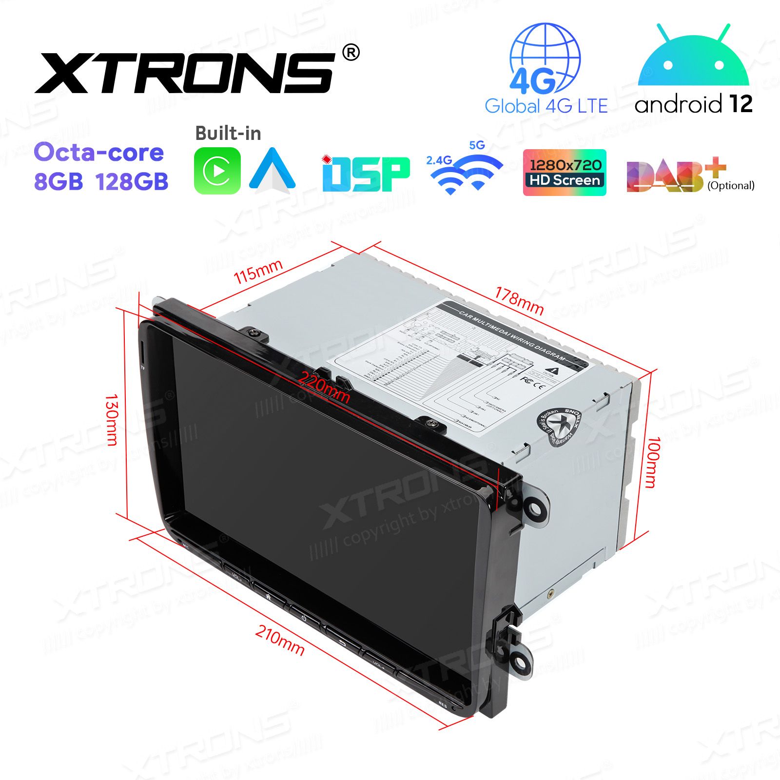 VW Passat B6 | B7 | Multivan | Transporter T5 | T6 | Amarok | Tiguan | Touran | Sharan Android 12  | GPS autoraadio ja multimeedia keskus