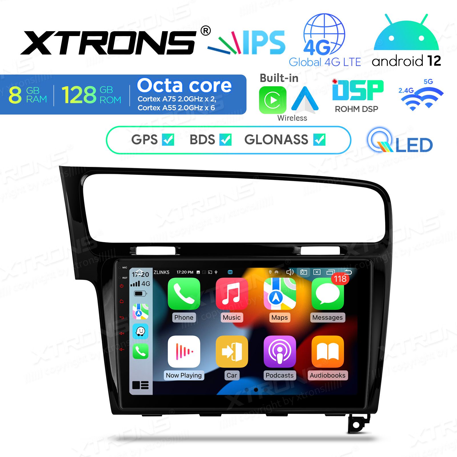 VW Golf 7 Android 12  | GPS autoraadio ja multimeedia keskus