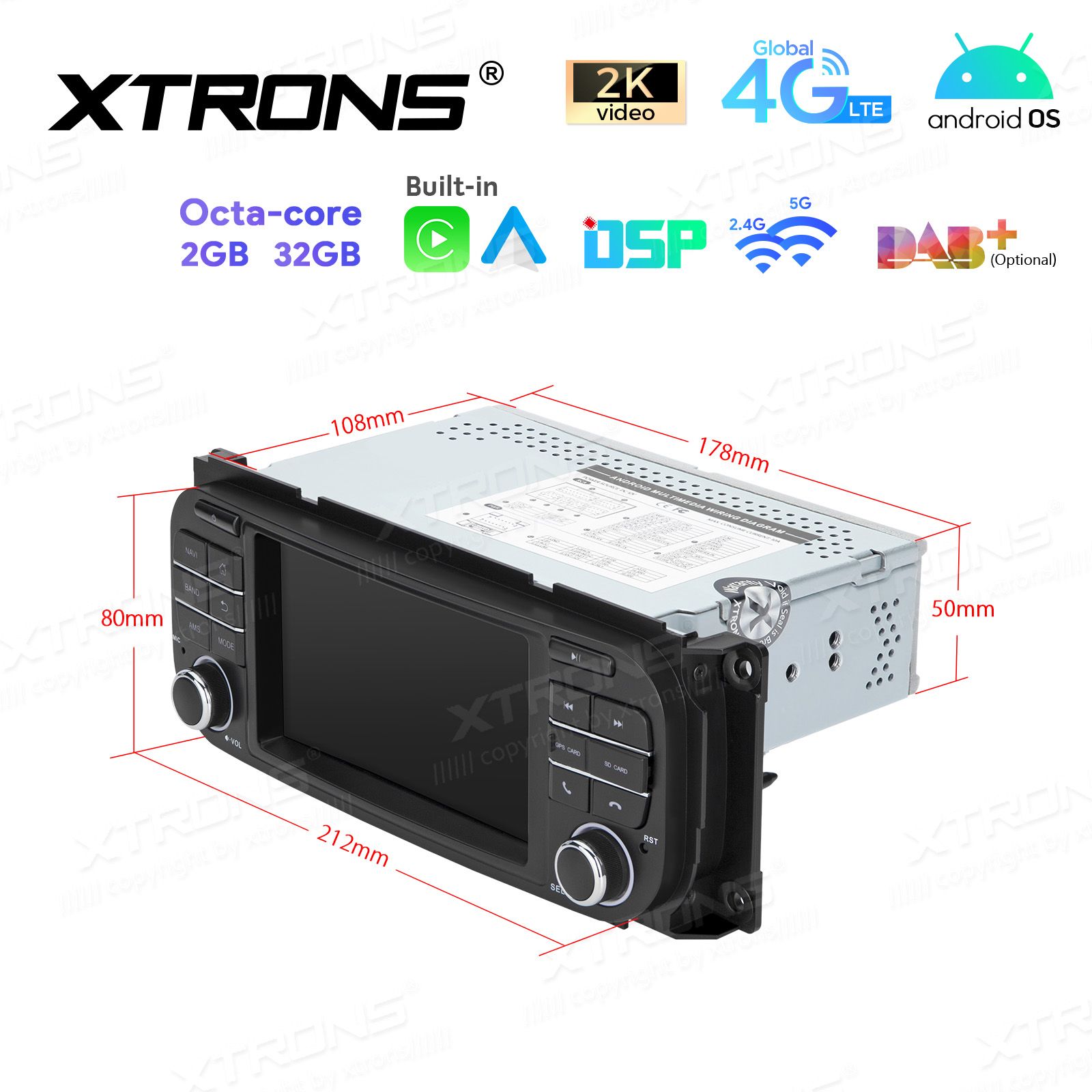Jeep | Dodge | Chrysler | Grand Cherokee | Compass | Patriot | 300C Android 12  | GPS autoraadio ja multimeedia keskus