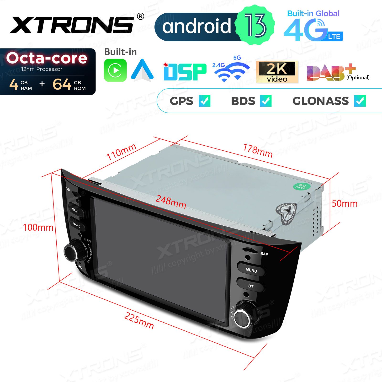 Fiat Punto (2012-2016) Android 13  | GPS autoraadio ja multimeedia keskus