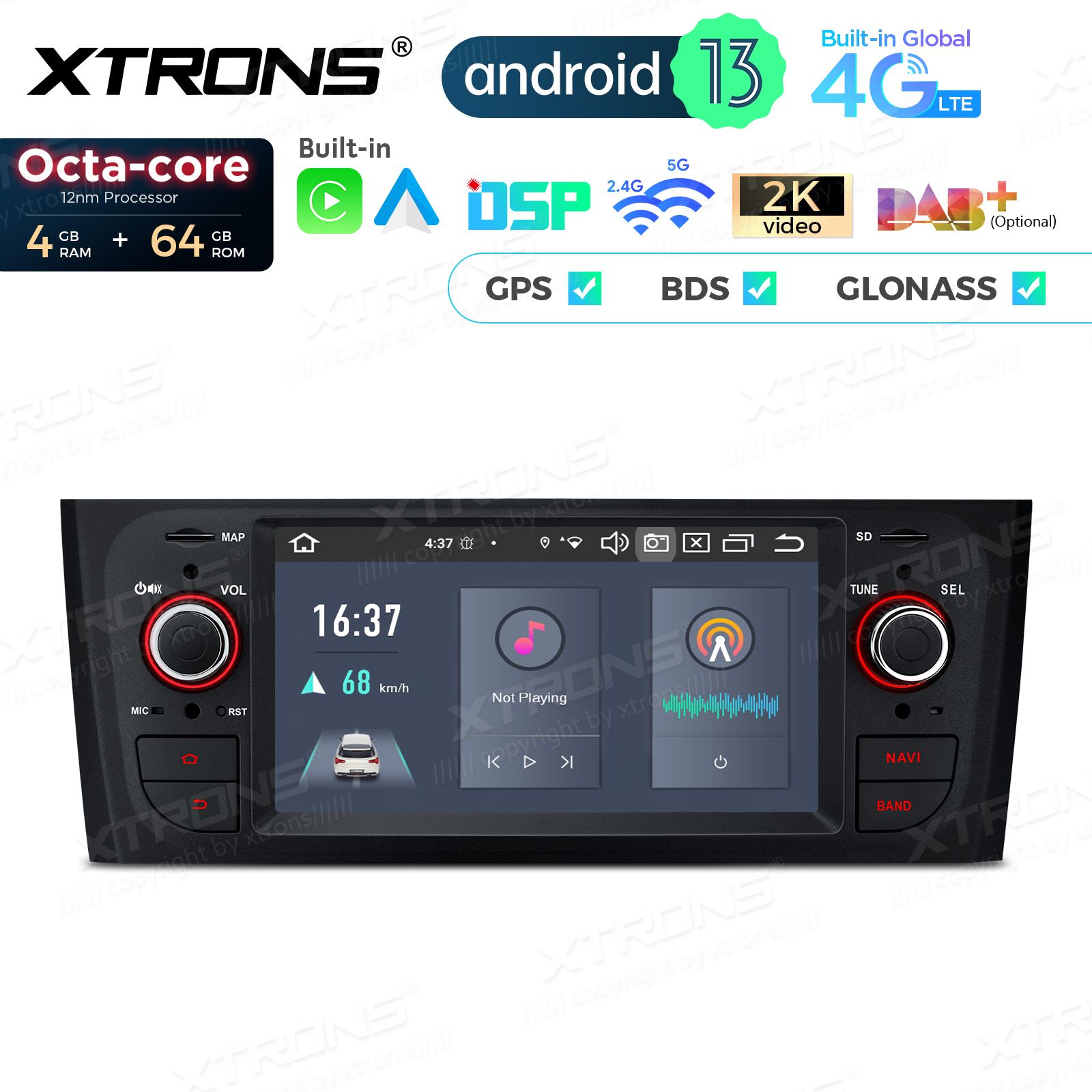 Fiat Grande punto (2005-2009) Android 13  | GPS autoraadio ja multimeedia keskus