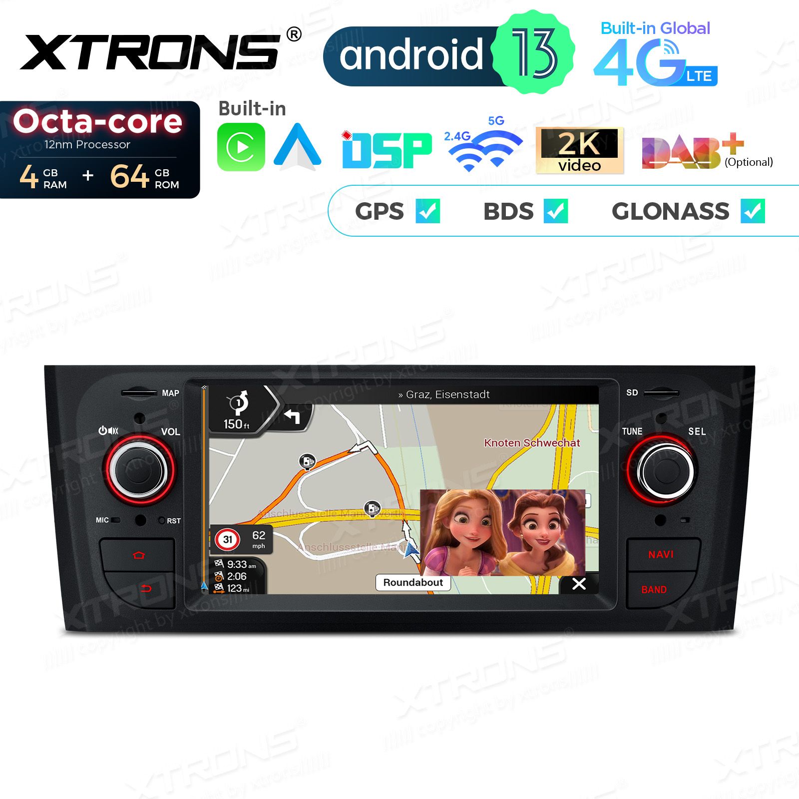 Fiat Grande punto (2005-2009) Android 13  | GPS autoraadio ja multimeedia keskus