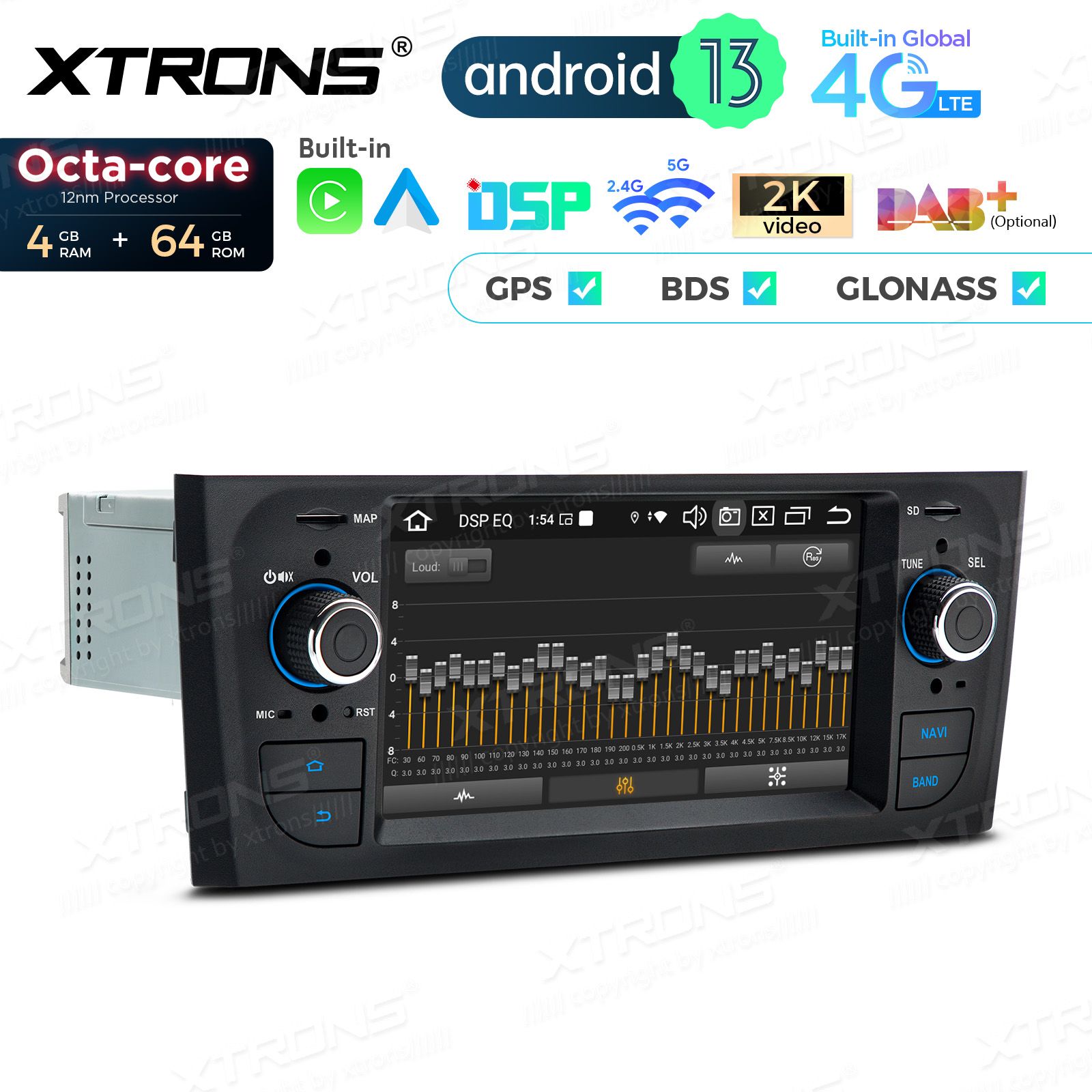 Fiat Grande punto (2005-2009) Android 13  | GPS autoraadio ja multimeedia keskus