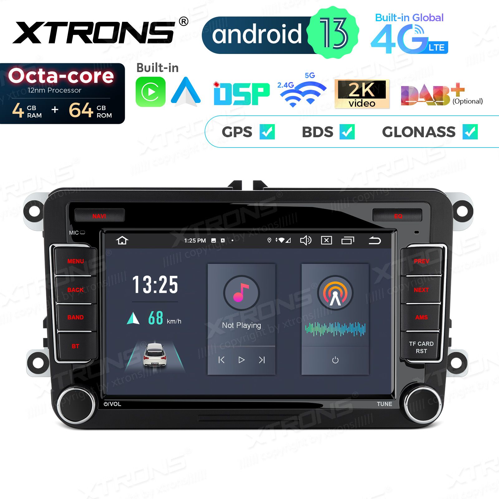 VW Passat B6 | B7 | Multivan | Transporter T5 | T6 | Amarok | Tiguan | Touran | Sharan Android 13 | auto GPS radio ja multimedia näyttösoitin