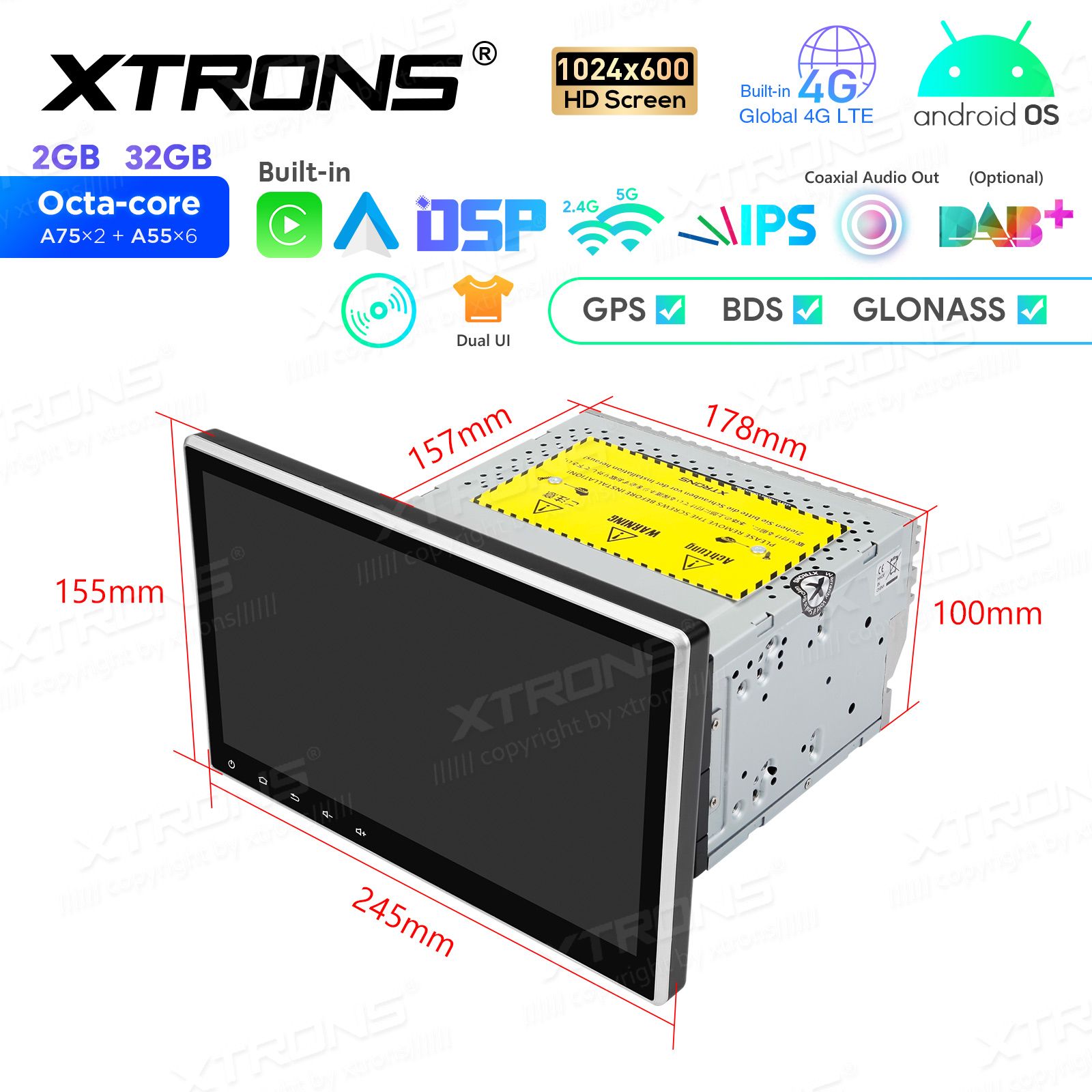 2 DIN Android 12  | GPS car radio and multimedia system