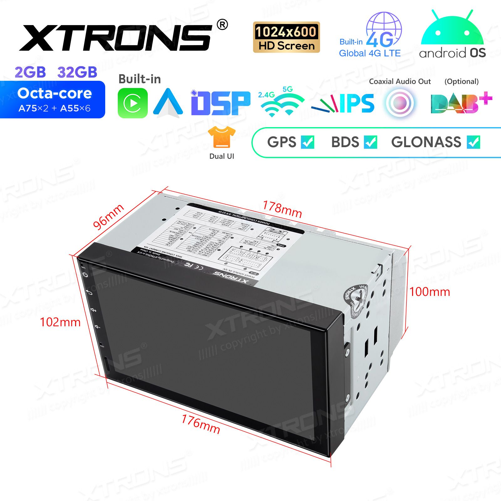 2 DIN Android 12  | GPS car radio and multimedia system