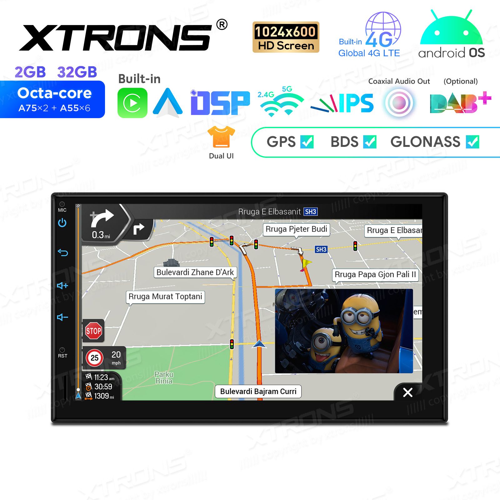 2 DIN Android 12  | GPS autoraadio ja multimeedia keskus