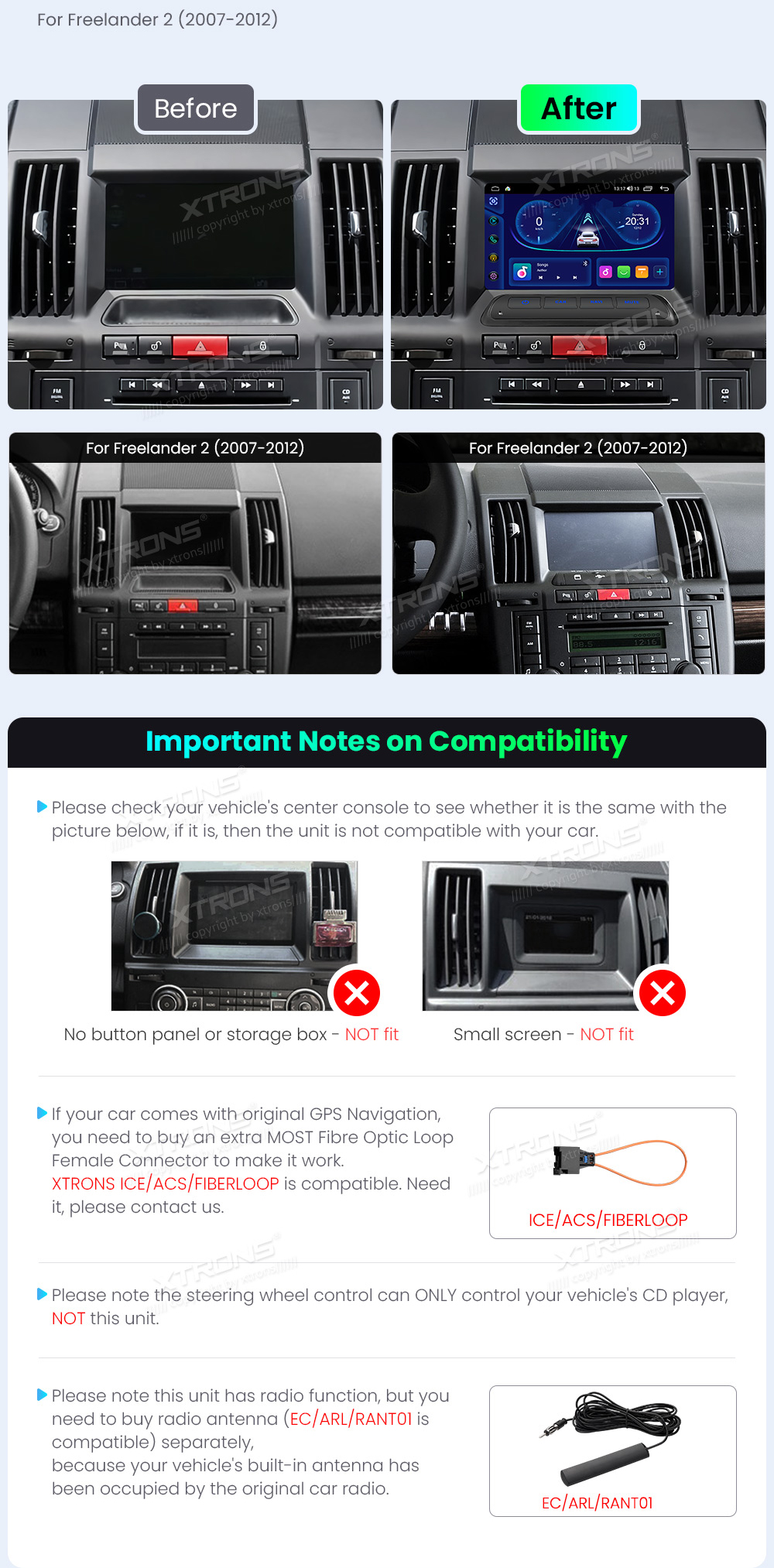 XTRONS ID70DLRL XTRONS ID70DLRL raadio sobivus autole