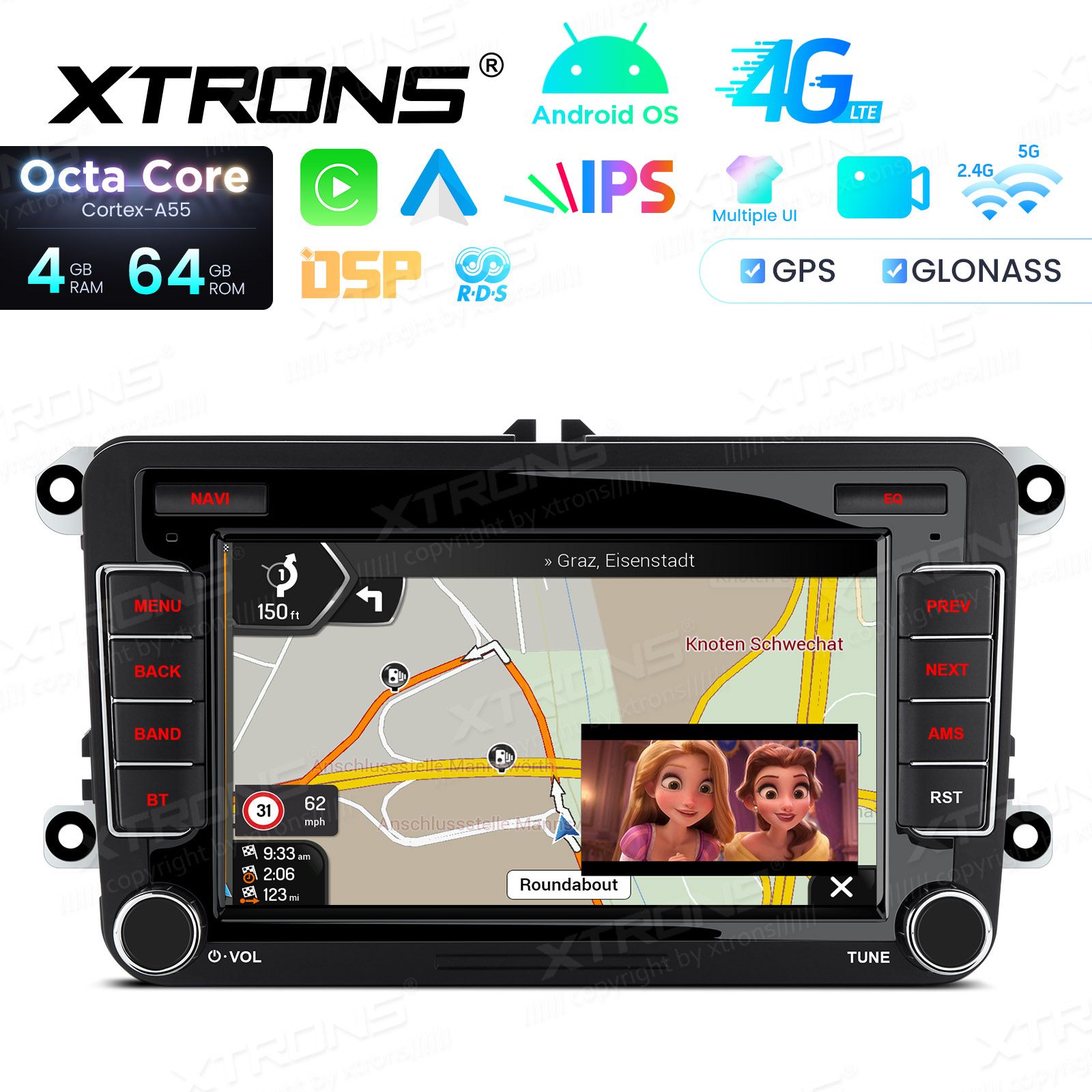 VW Passat B6 | B7 | Multivan | Transporter T5 | T6 | Amarok | Tiguan | Touran | Sharan Android 14  | GPS car radio and multimedia system