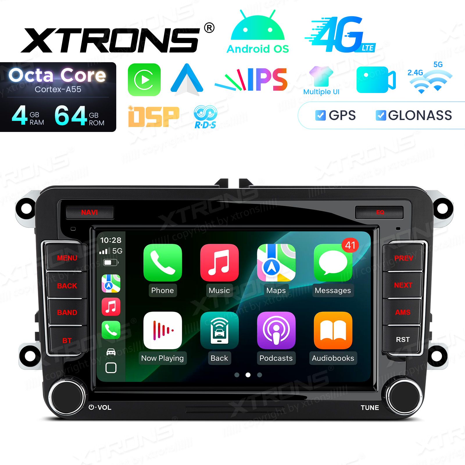 VW Passat B6 | B7 | Multivan | Transporter T5 | T6 | Amarok | Tiguan | Touran | Sharan Android 14  | GPS autoraadio ja multimeedia keskus