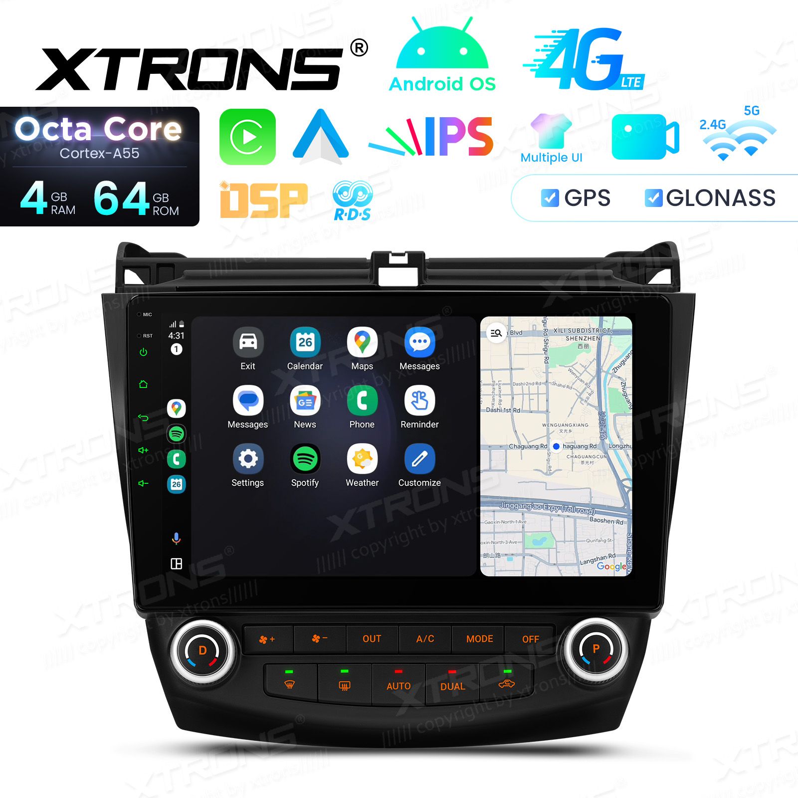 Honda Accord (2002-2008) Android 14  | GPS autoraadio ja multimeedia keskus