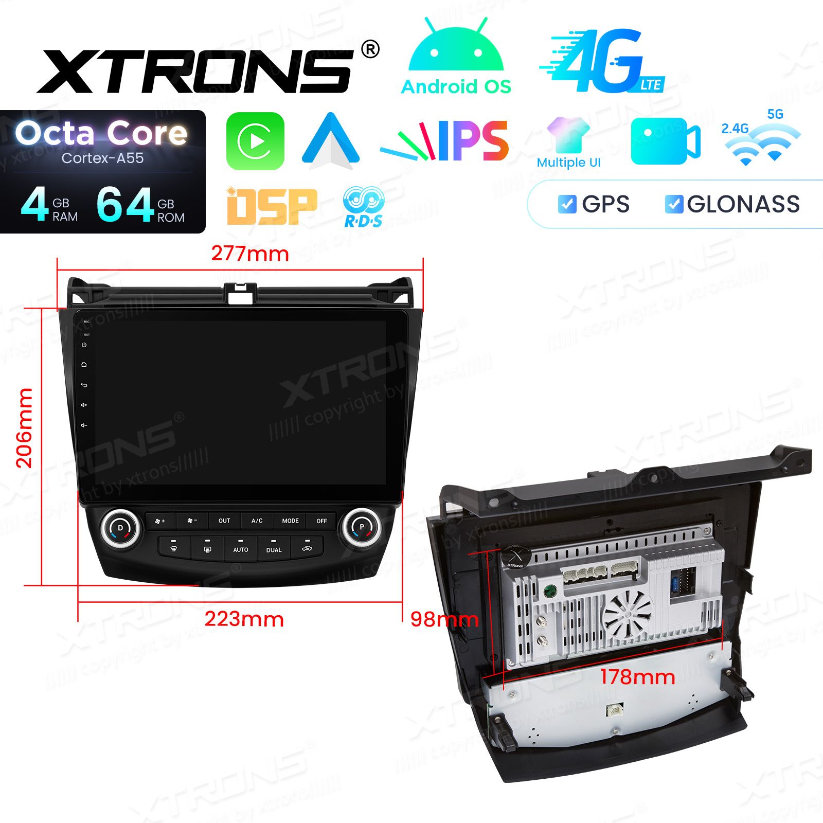 Honda Accord (2002-2008) Android 14  | GPS autoraadio ja multimeedia keskus