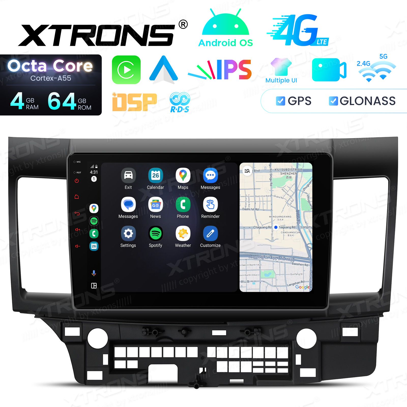 Mitsubishi Lancer (2007-2017) Android 14  | GPS autoraadio ja multimeedia keskus