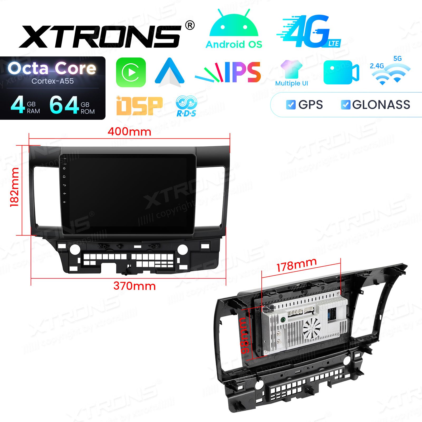Mitsubishi Lancer (2007-2017) Android 14  | GPS autoraadio ja multimeedia keskus