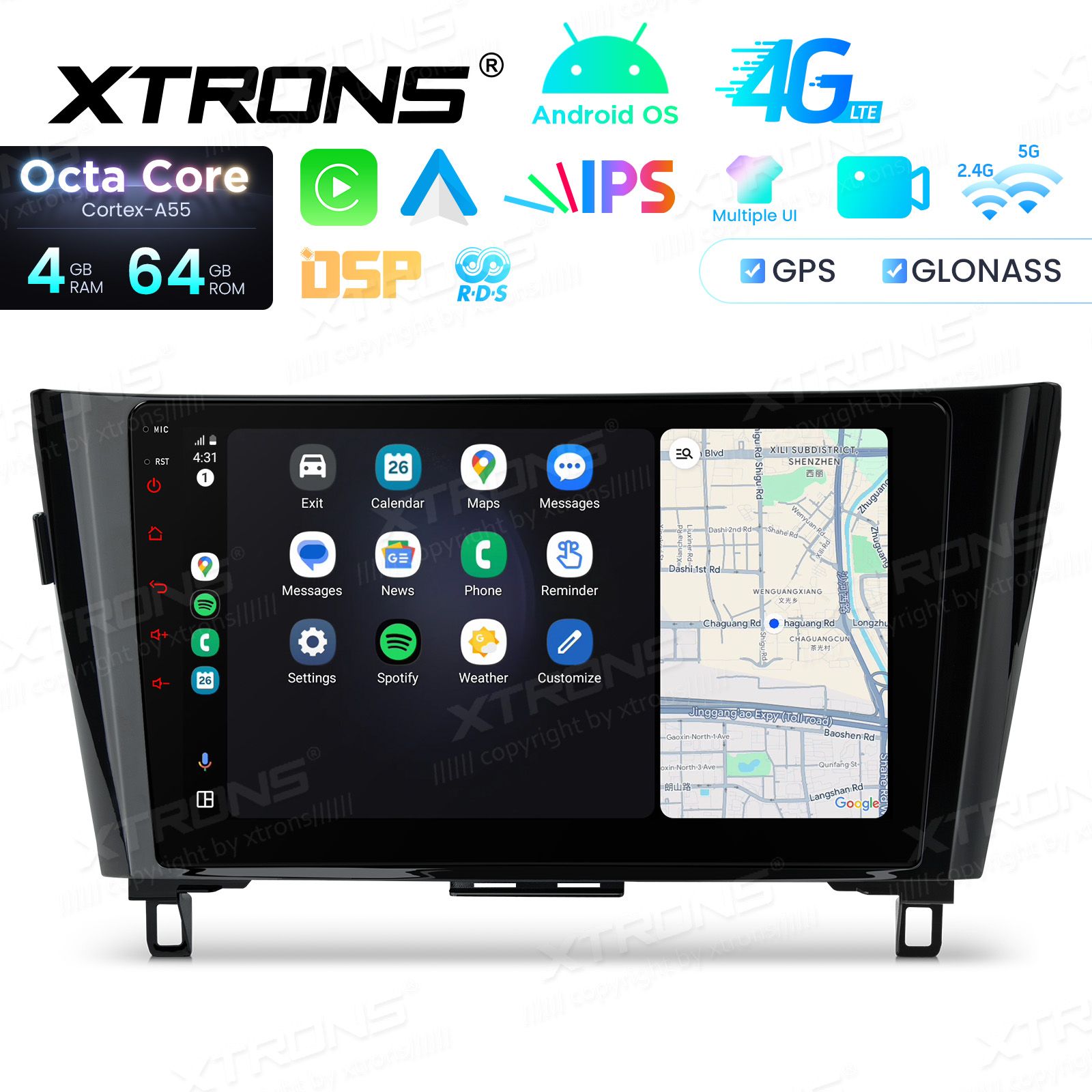 Nissan Qashqai J11 | X-Trail 3 T32 | (2013-2021) Android 14  | GPS autoraadio ja multimeedia keskus