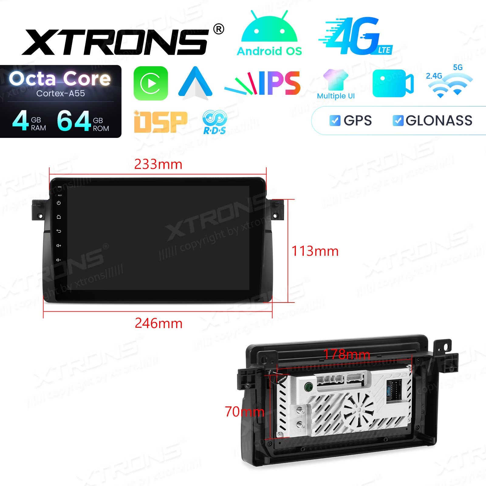 BMW 3. seeria E46 (1998-2006) Android 14  | GPS autoraadio ja multimeedia keskus
