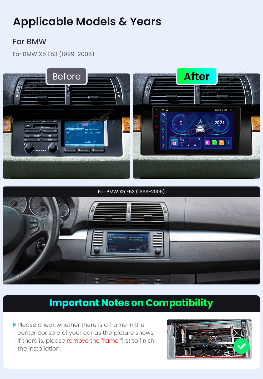 XTRONS IDP9053B XTRONS IDP9053B raadio sobivus autole