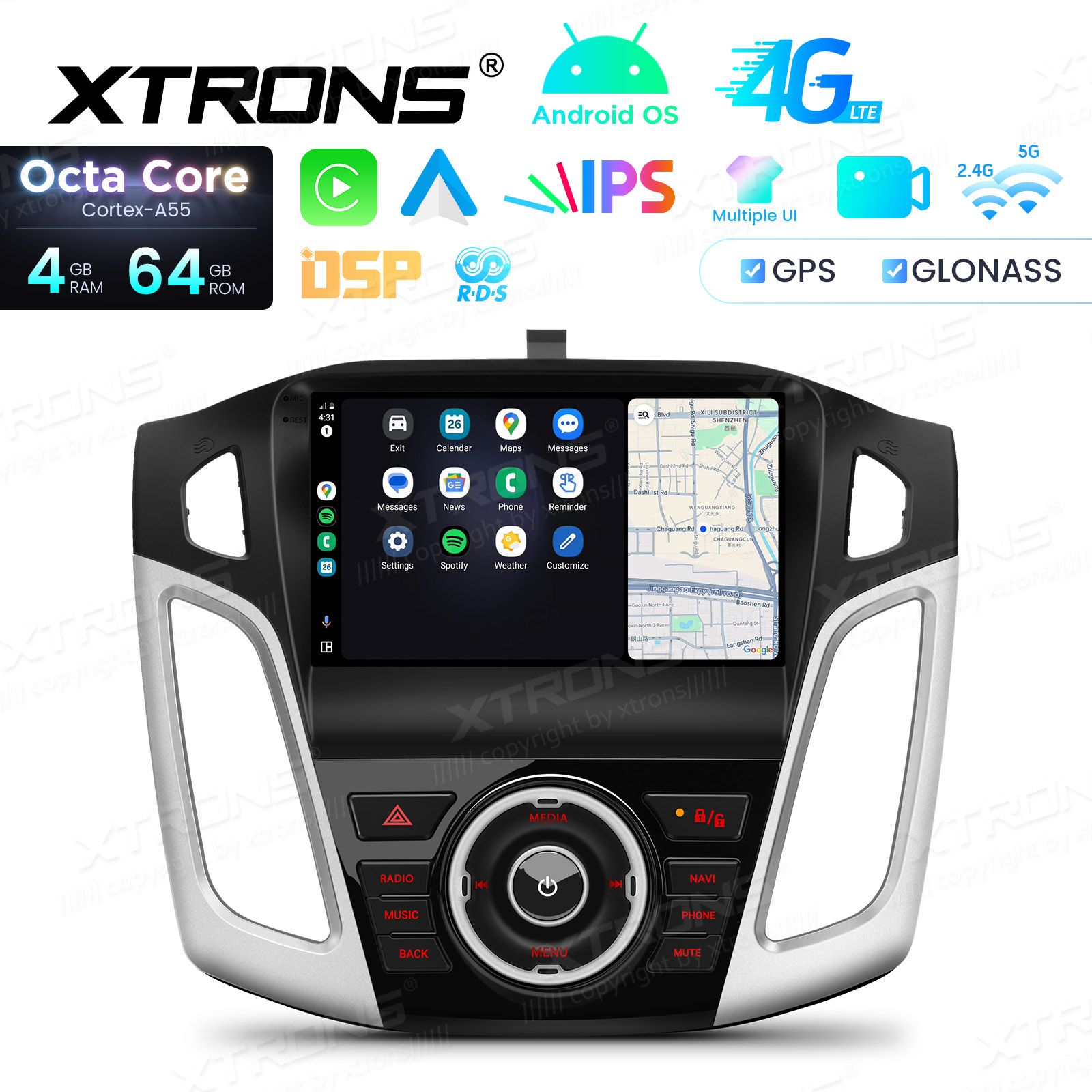 Ford Focus (2012-2017) Android 14  | GPS autoraadio ja multimeedia keskus