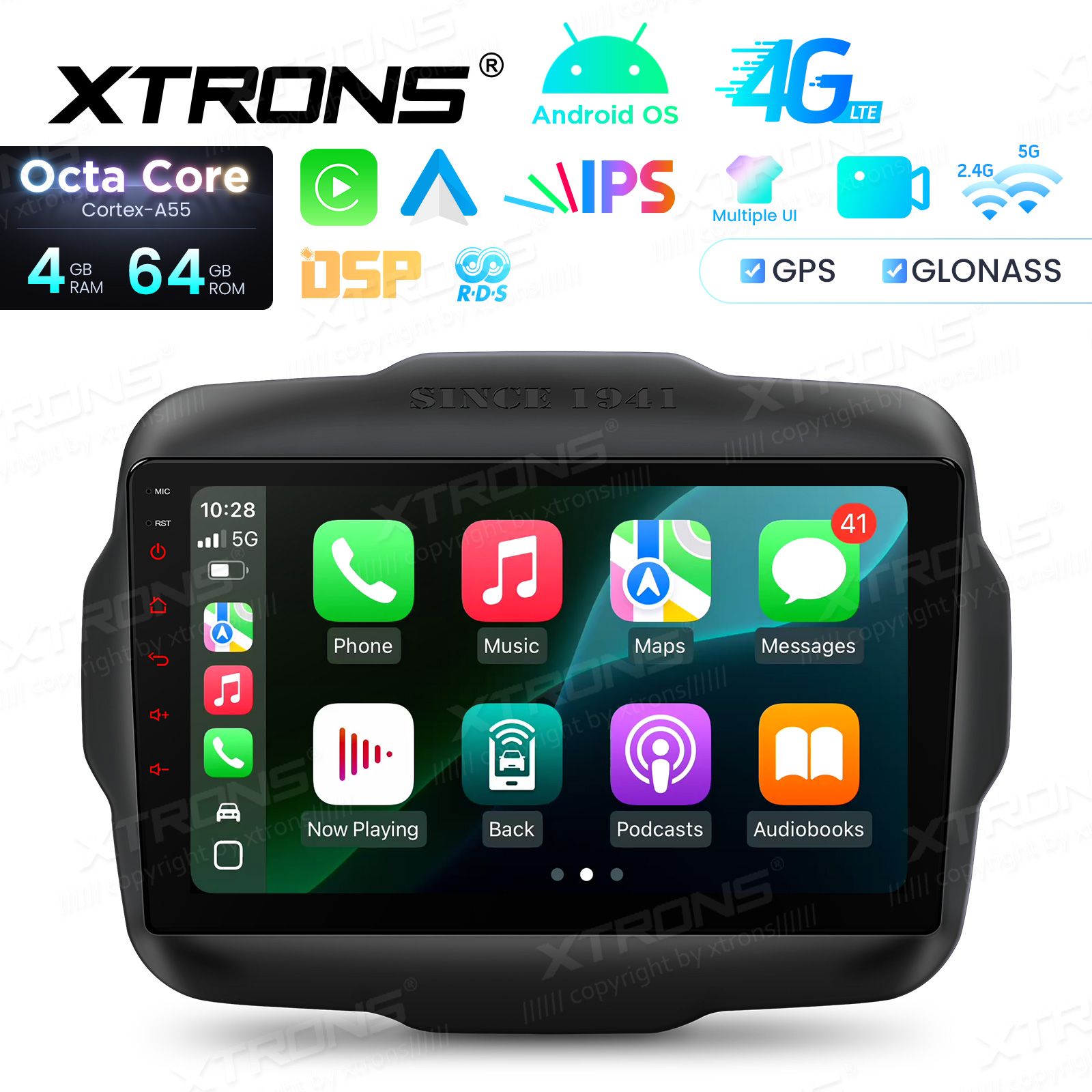 Jeep Renegade (2015-2020) Android 14  | GPS autoraadio ja multimeedia keskus