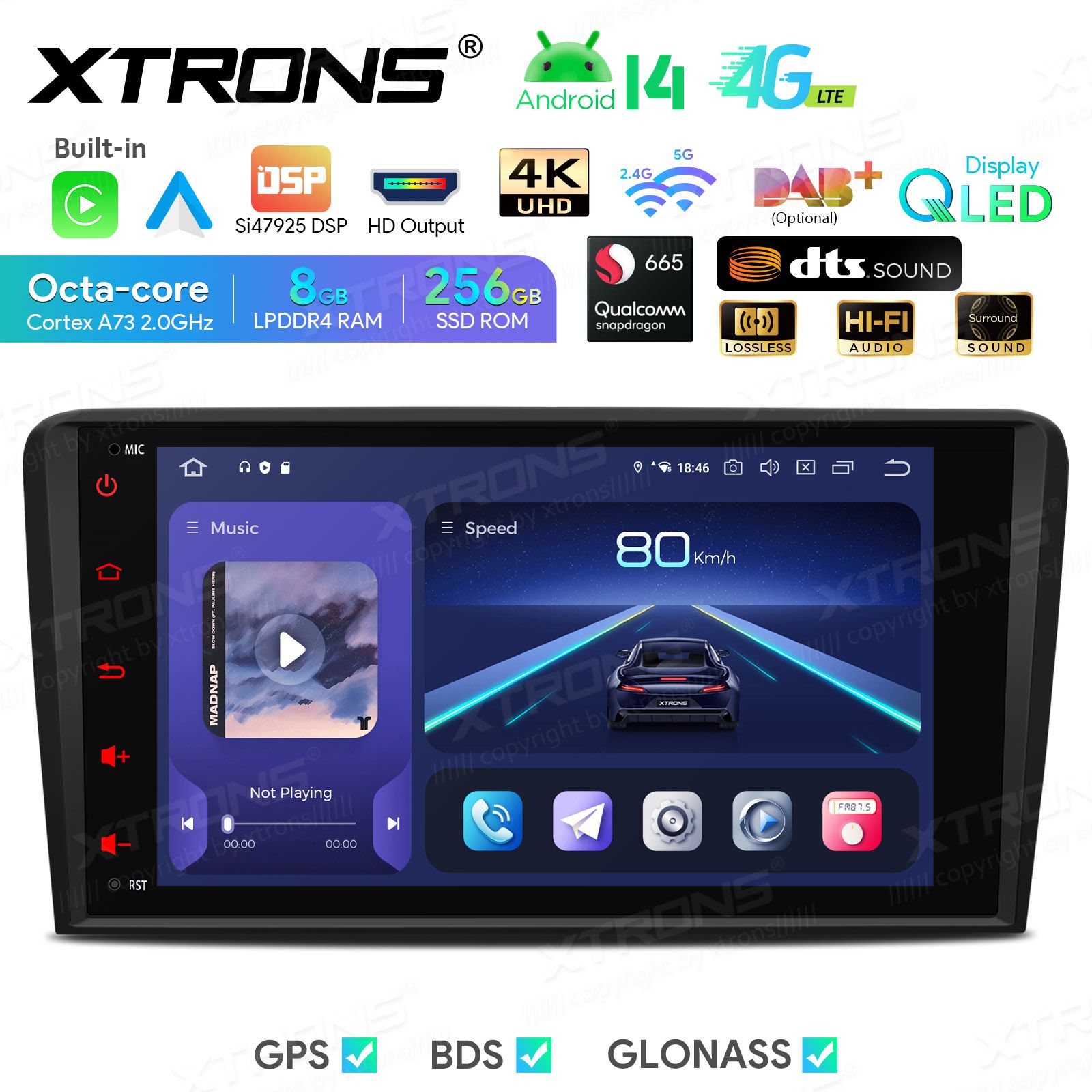 Audi A3 (2003-2012) Android 14 | auto GPS radio ja multimedia näyttösoitin